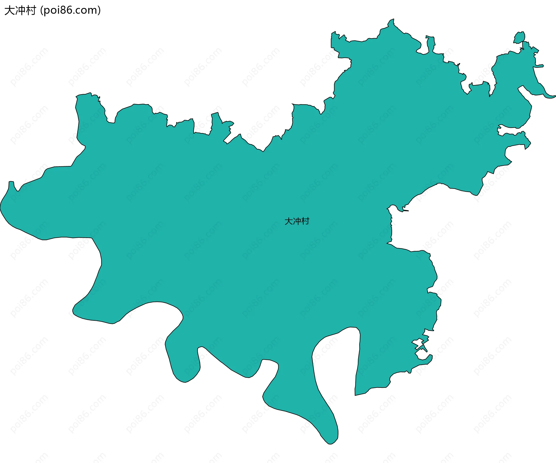 大冲村边界地图