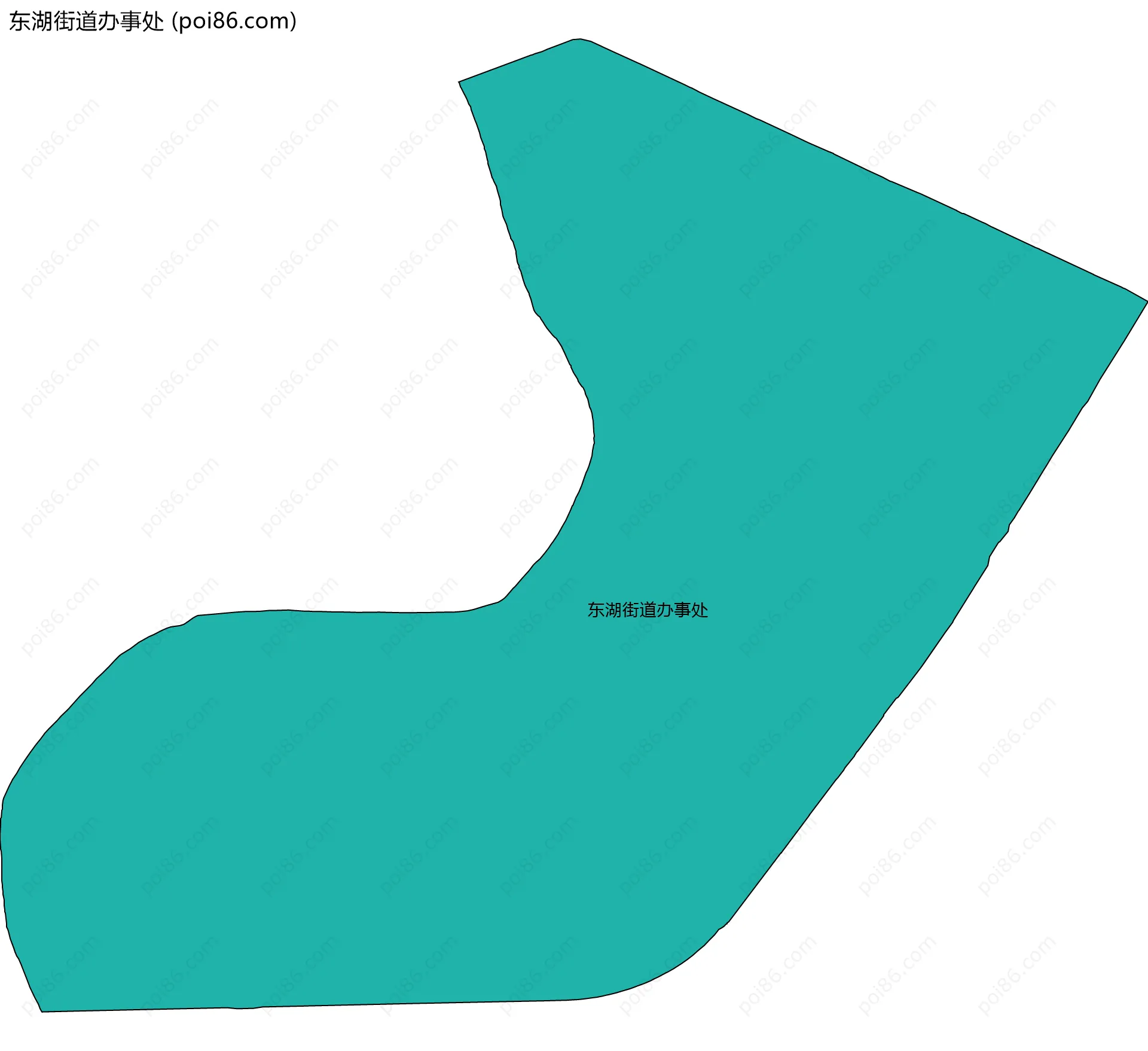 东湖街道办事处边界地图(五级行政区划)