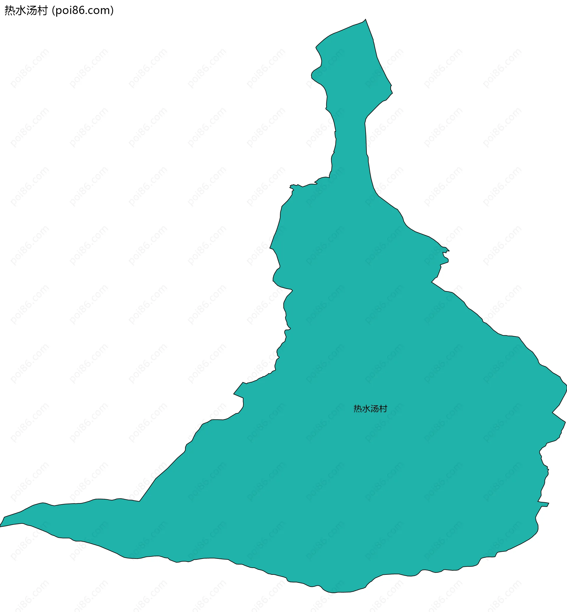 热水汤村边界地图
