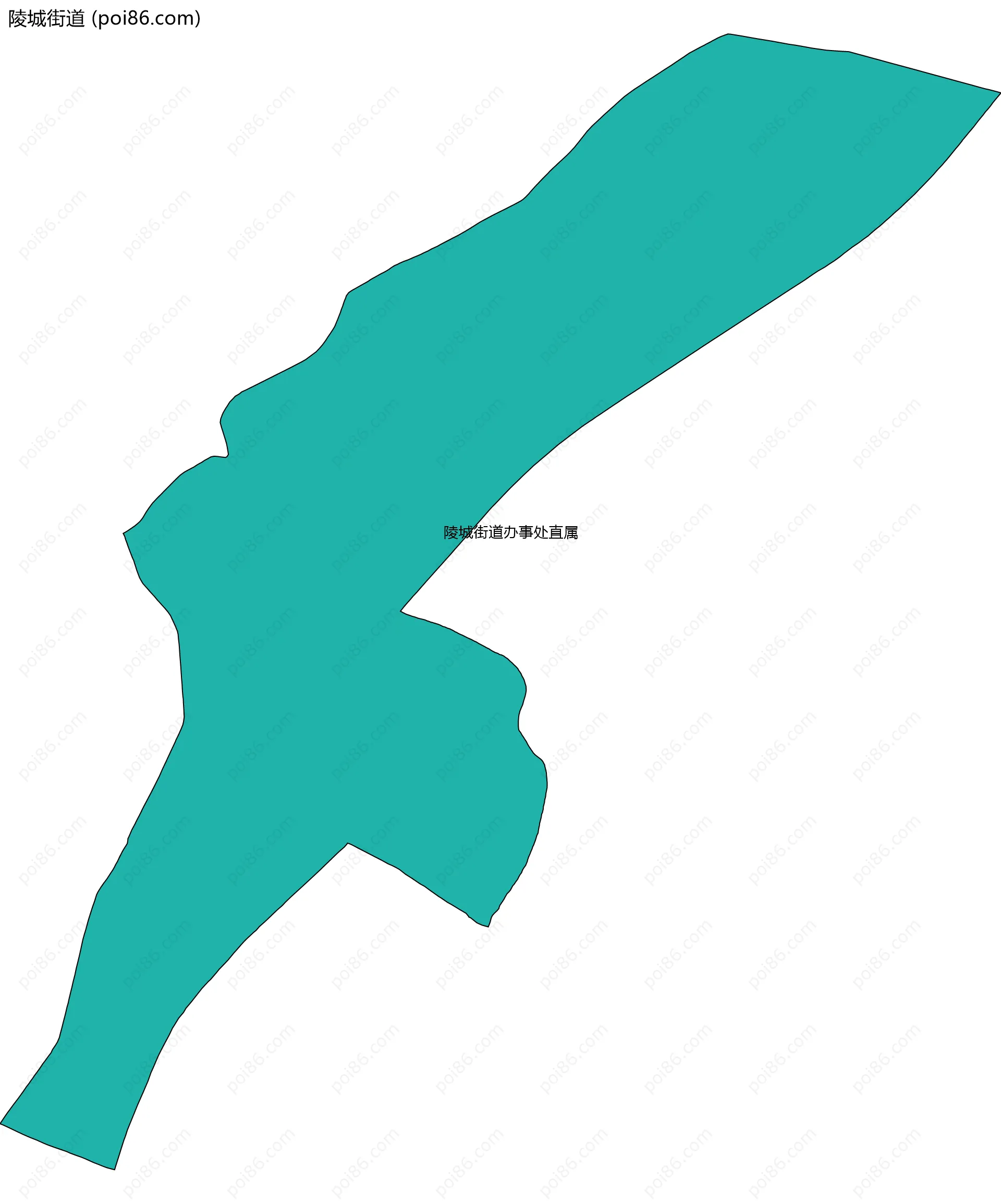 陵城街道边界地图(五级行政区划)