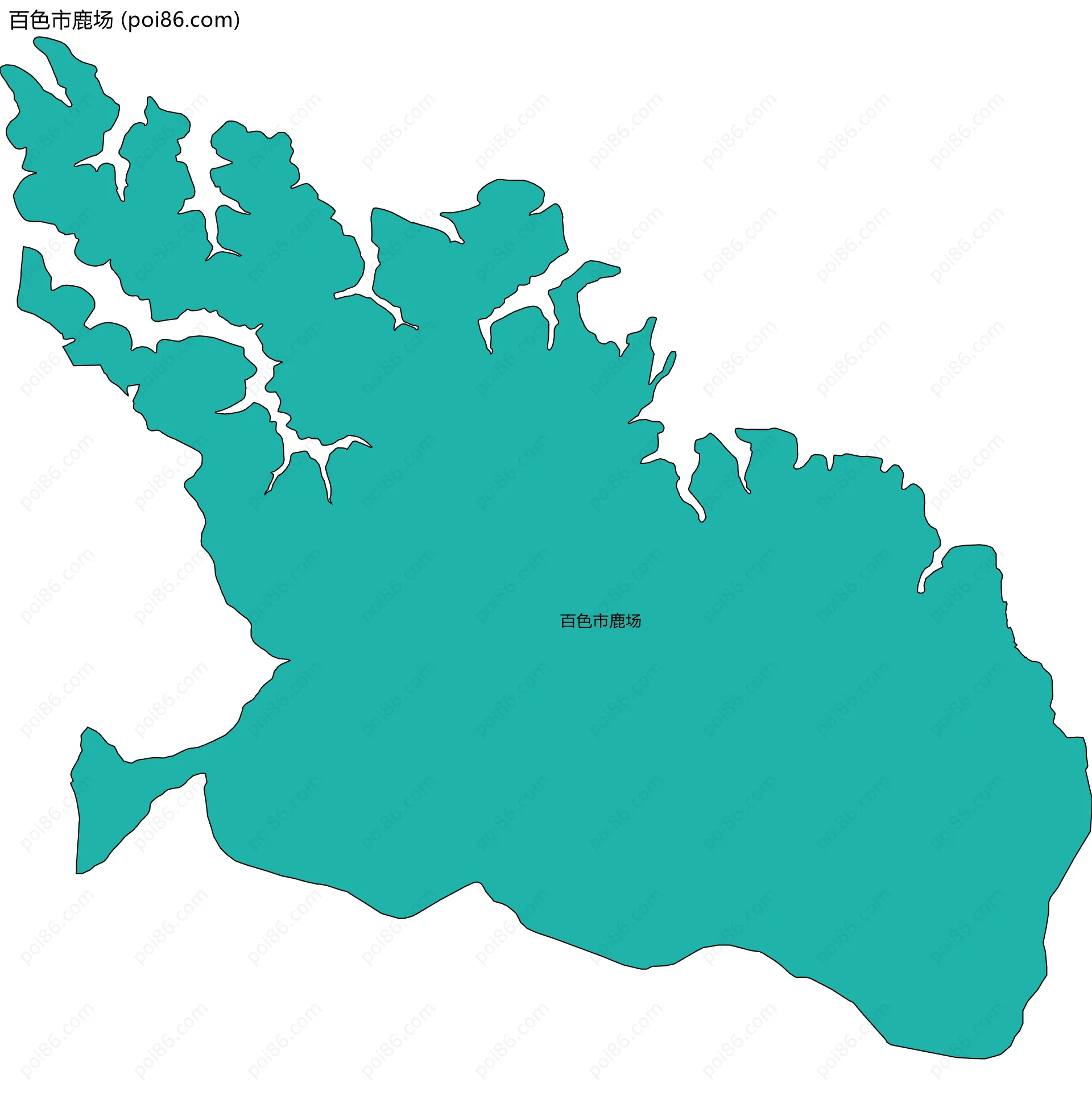 百色市鹿场边界地图