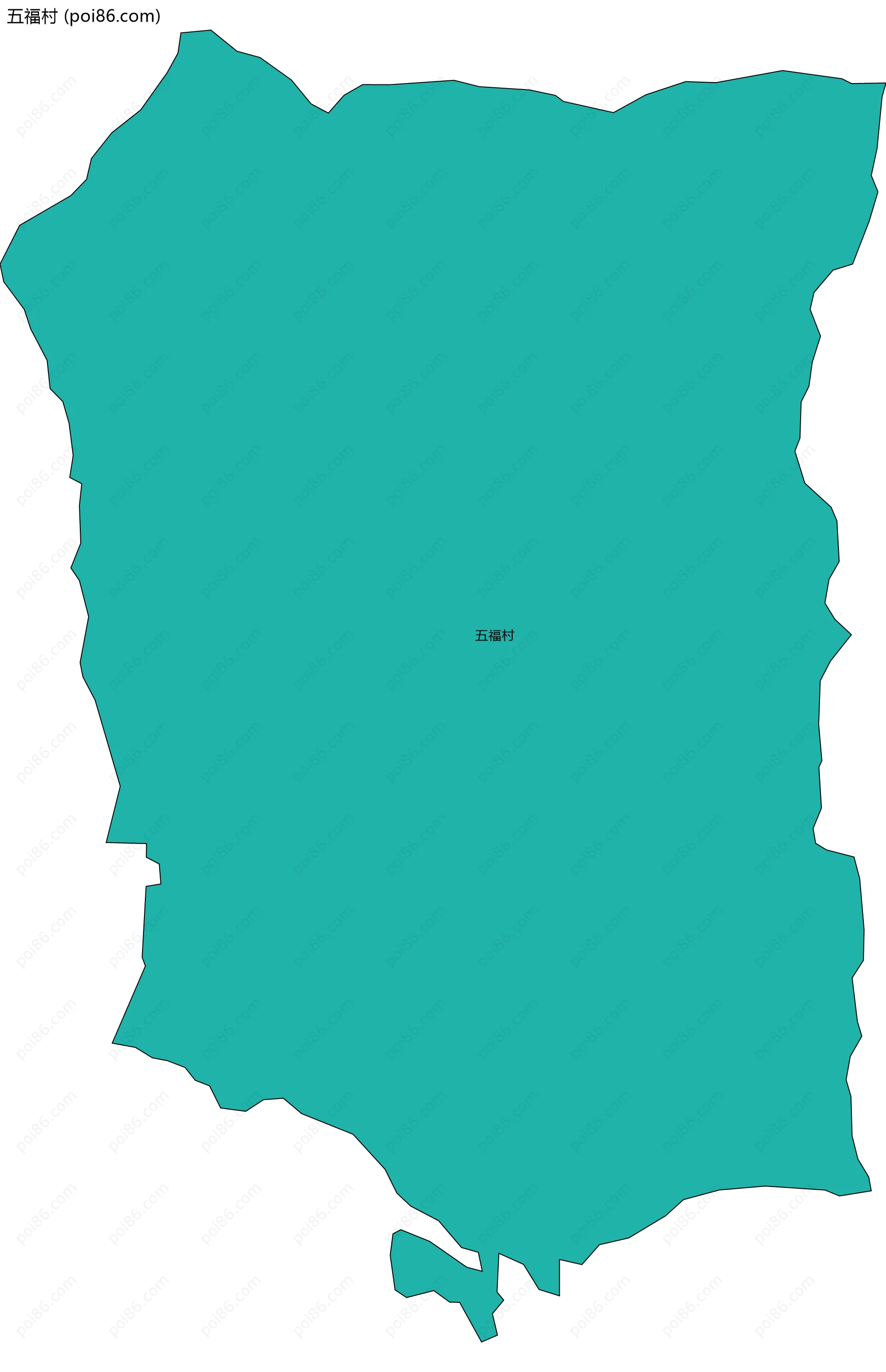 五福村边界地图