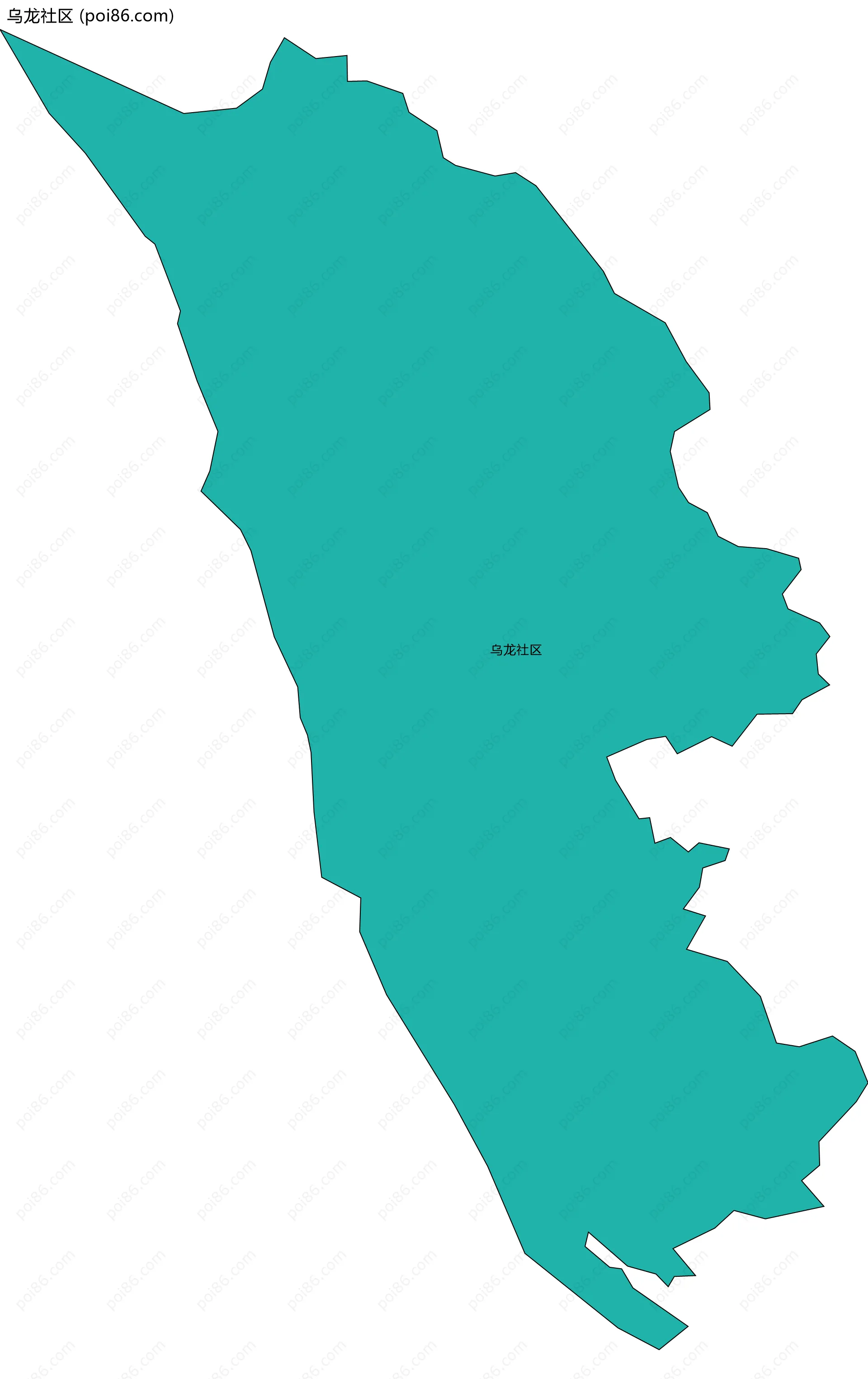 乌龙社区边界地图