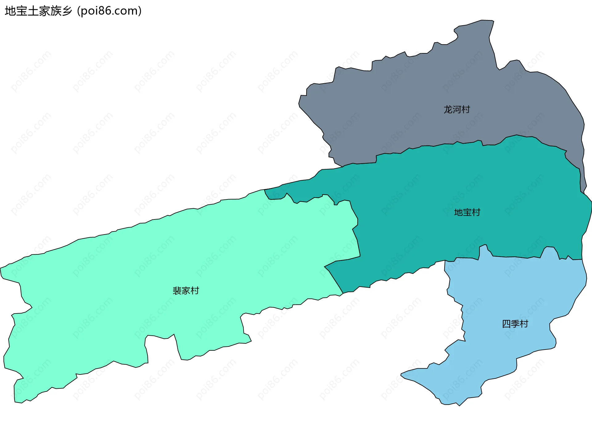 地宝土家族乡边界地图(五级行政区划)