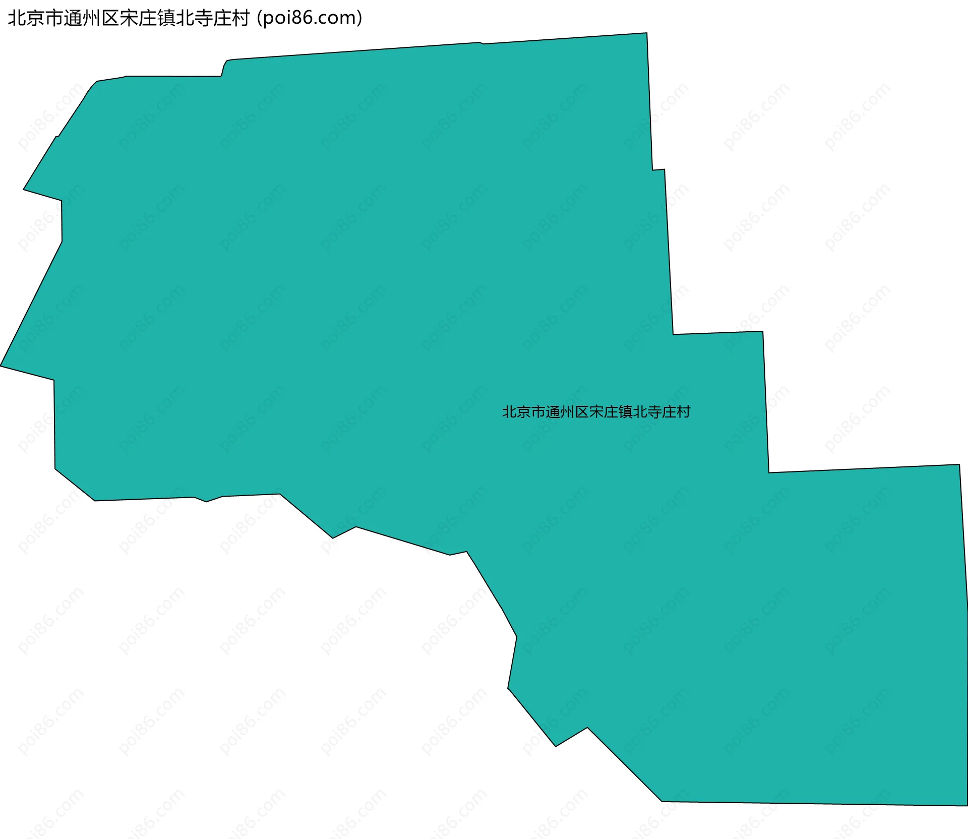 北京市通州区宋庄镇北寺庄村边界地图