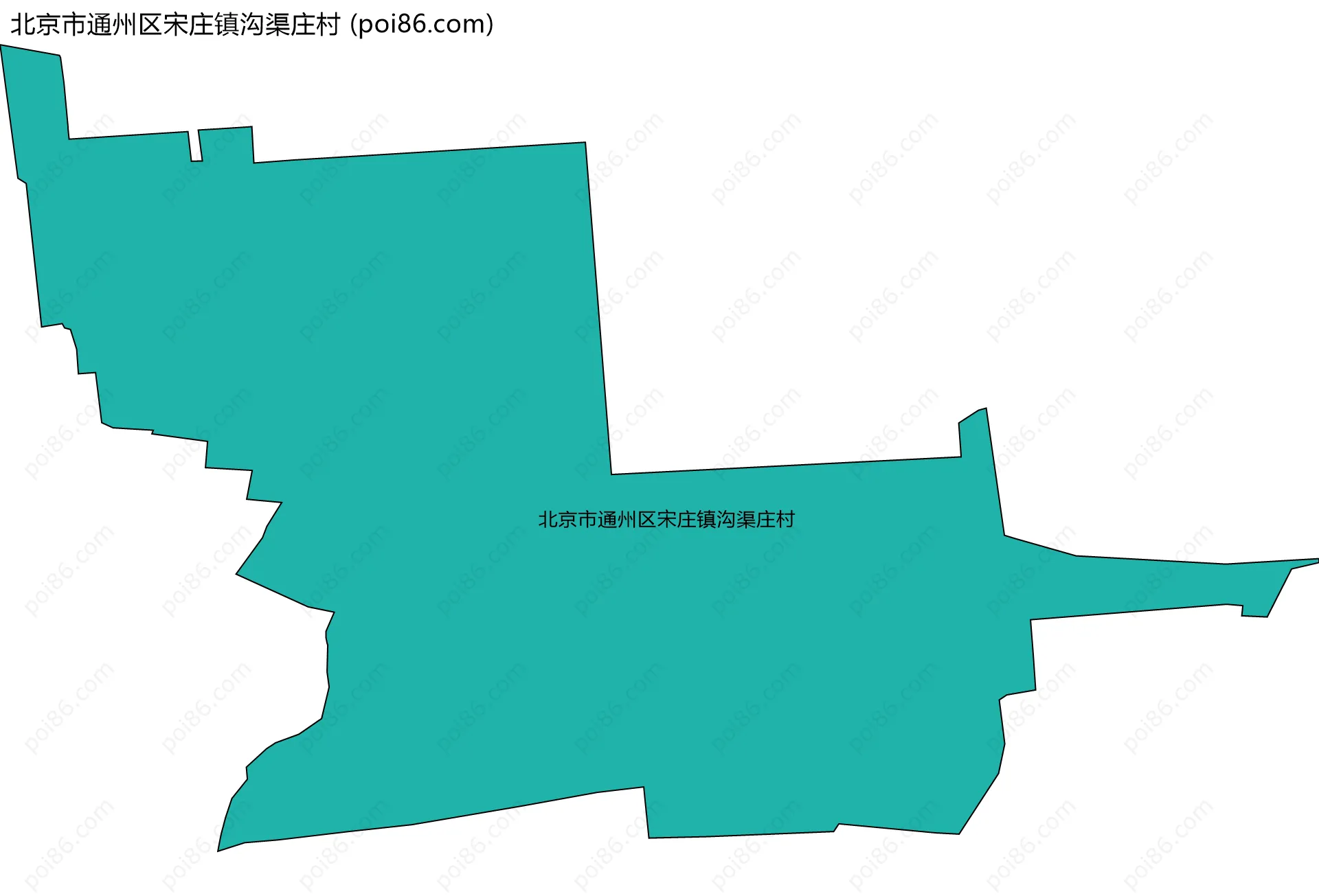 北京市通州区宋庄镇沟渠庄村边界地图