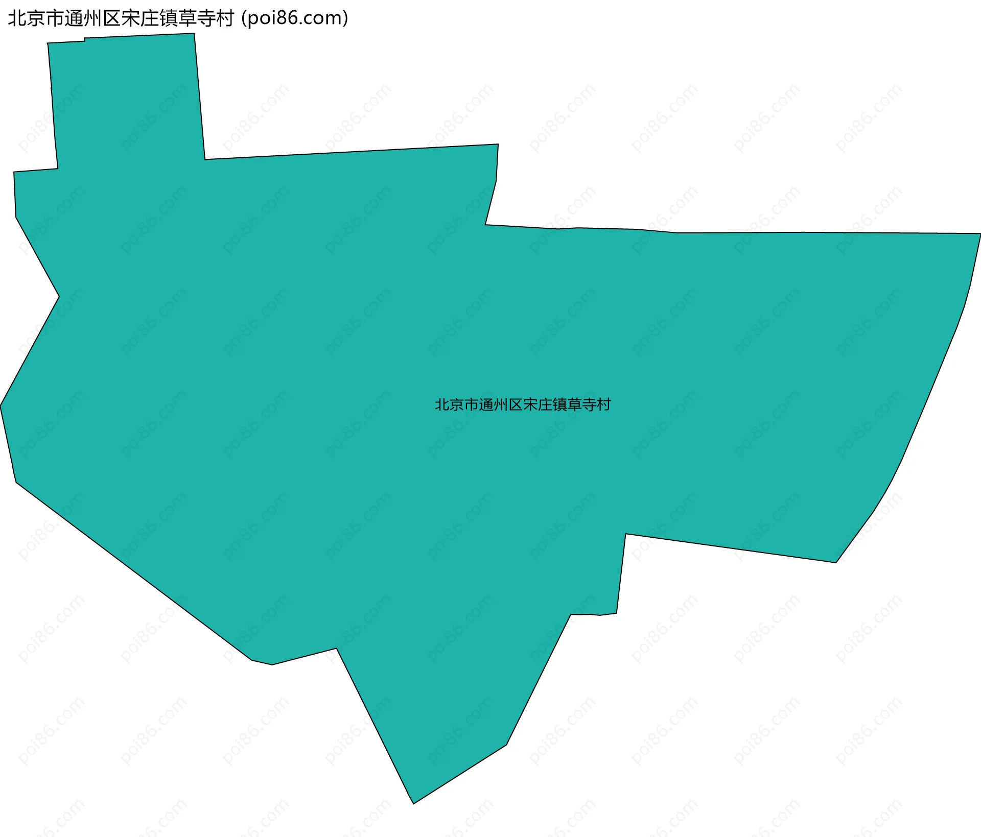 北京市通州区宋庄镇草寺村边界地图
