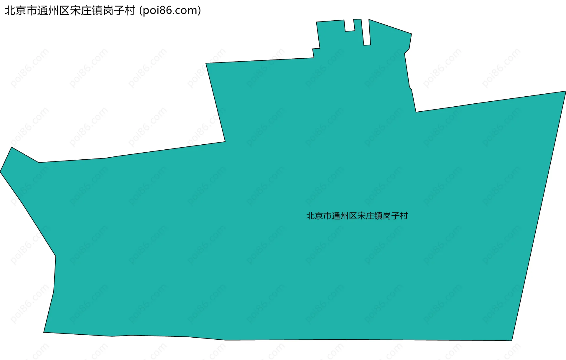 北京市通州区宋庄镇岗子村边界地图