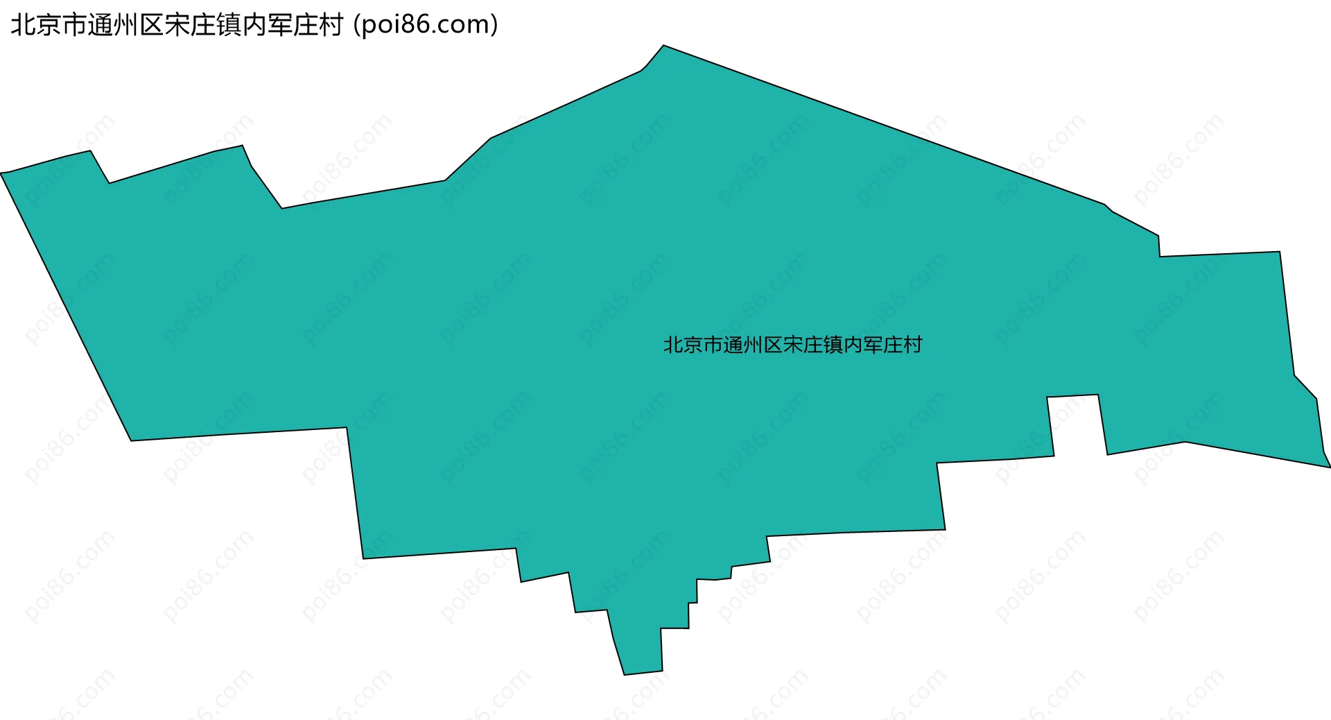 北京市通州区宋庄镇内军庄村边界地图