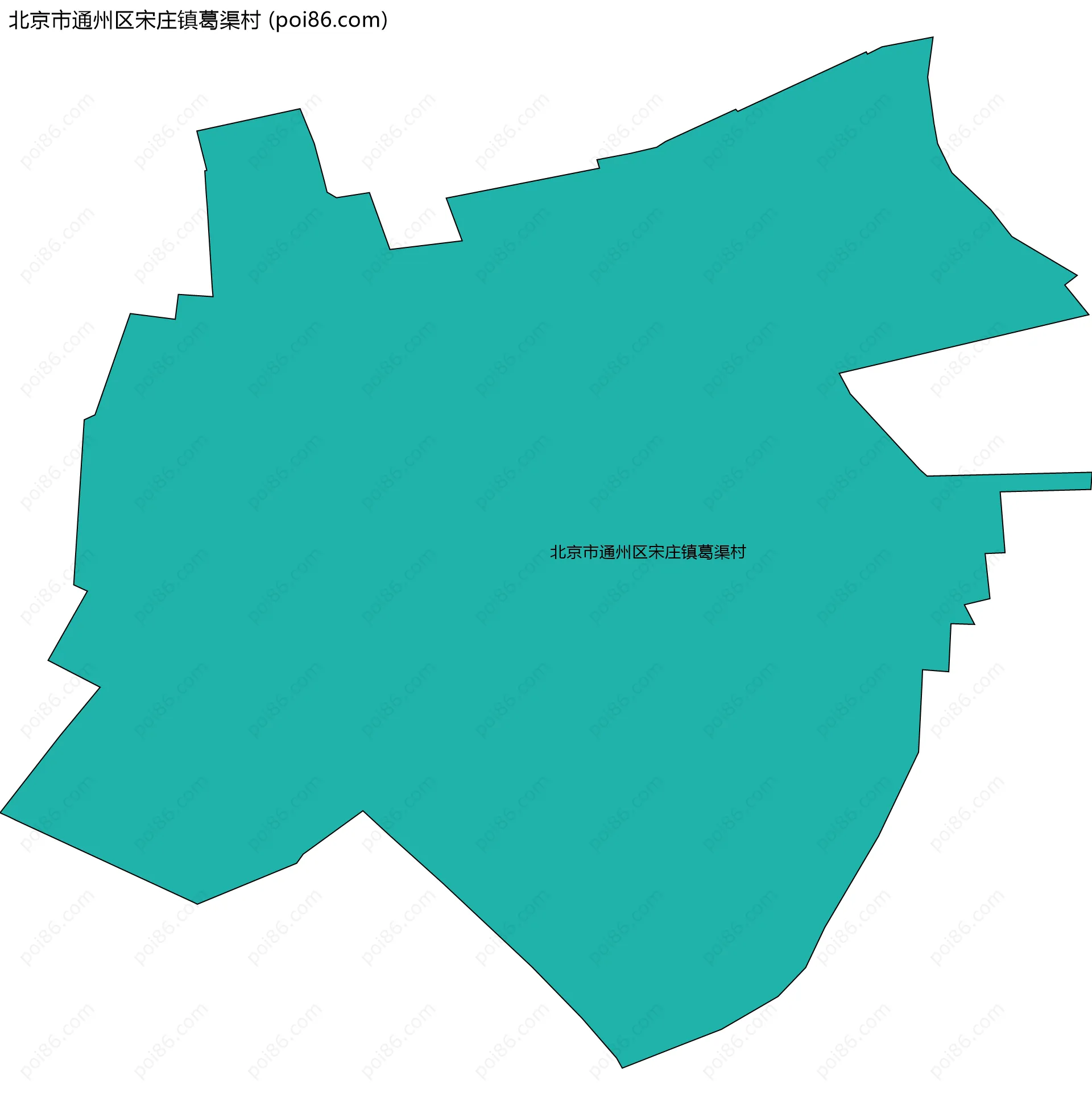 北京市通州区宋庄镇葛渠村边界地图