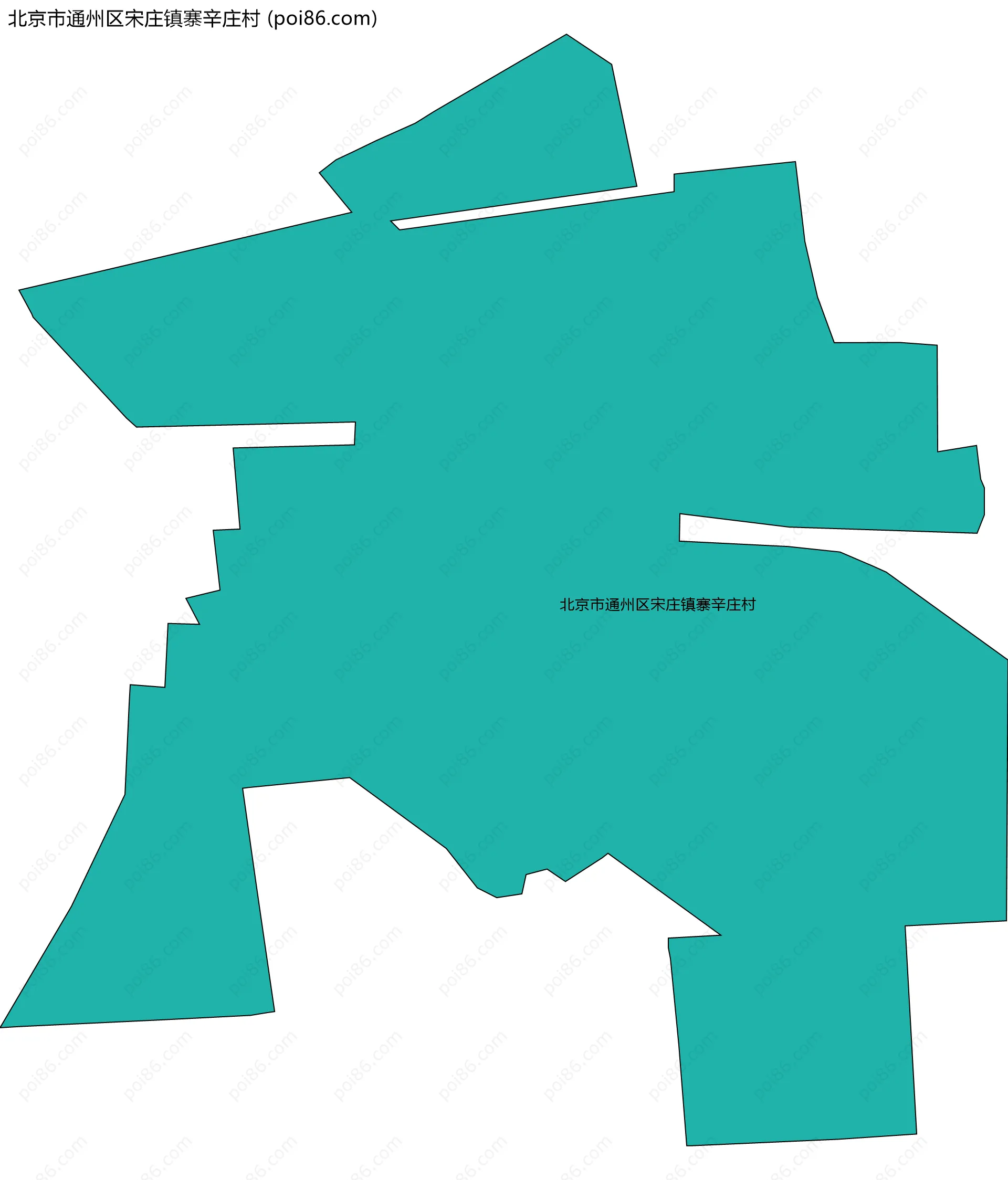 北京市通州区宋庄镇寨辛庄村边界地图