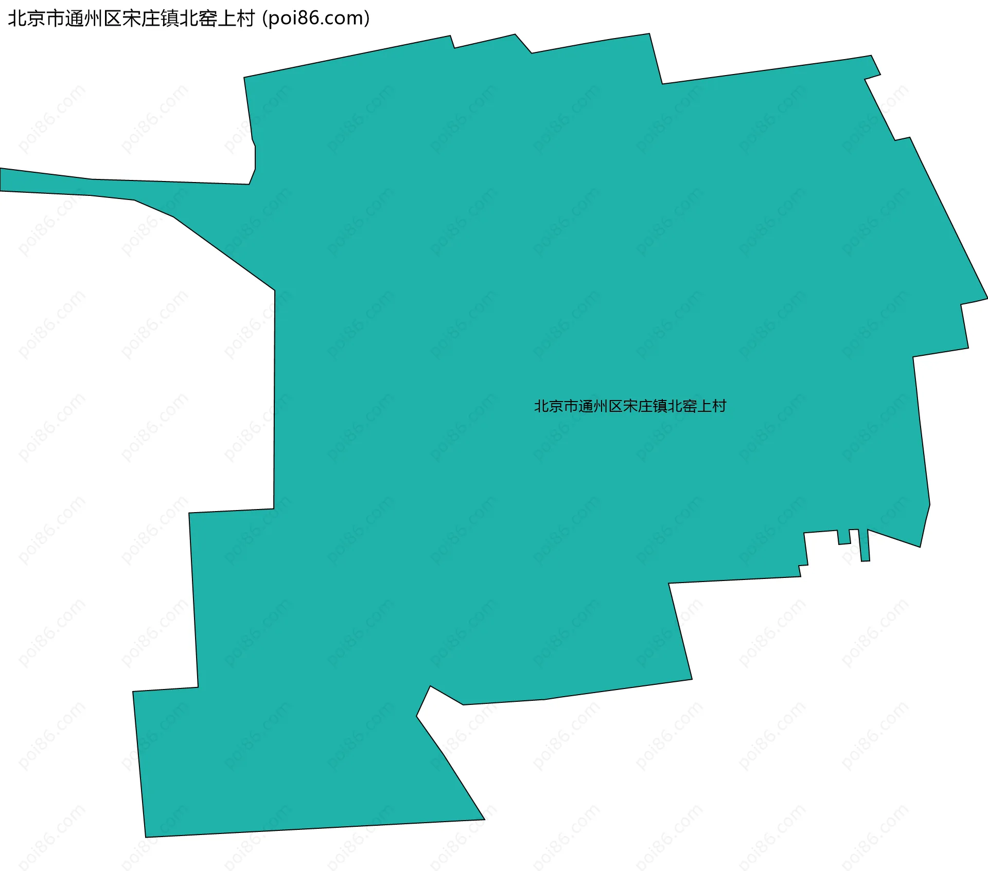 北京市通州区宋庄镇北窑上村边界地图