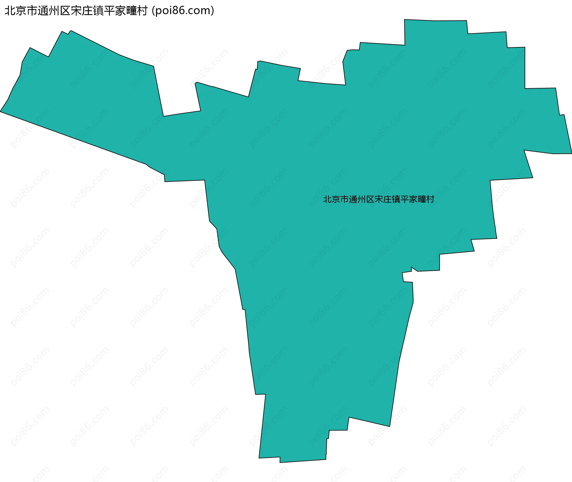 北京市通州区宋庄镇平家疃村边界地图