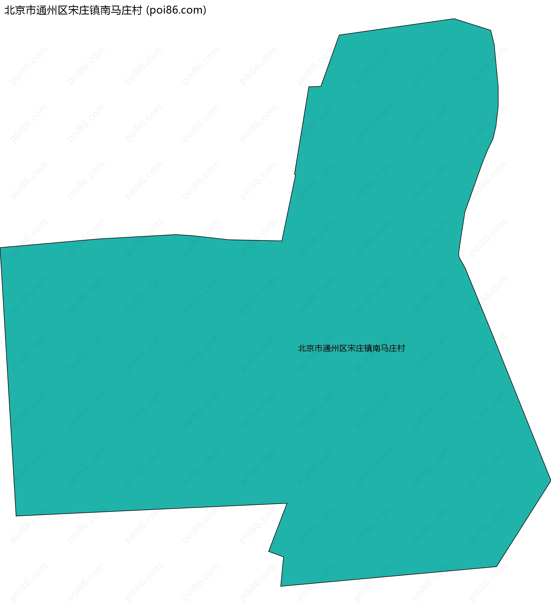 北京市通州区宋庄镇南马庄村边界地图