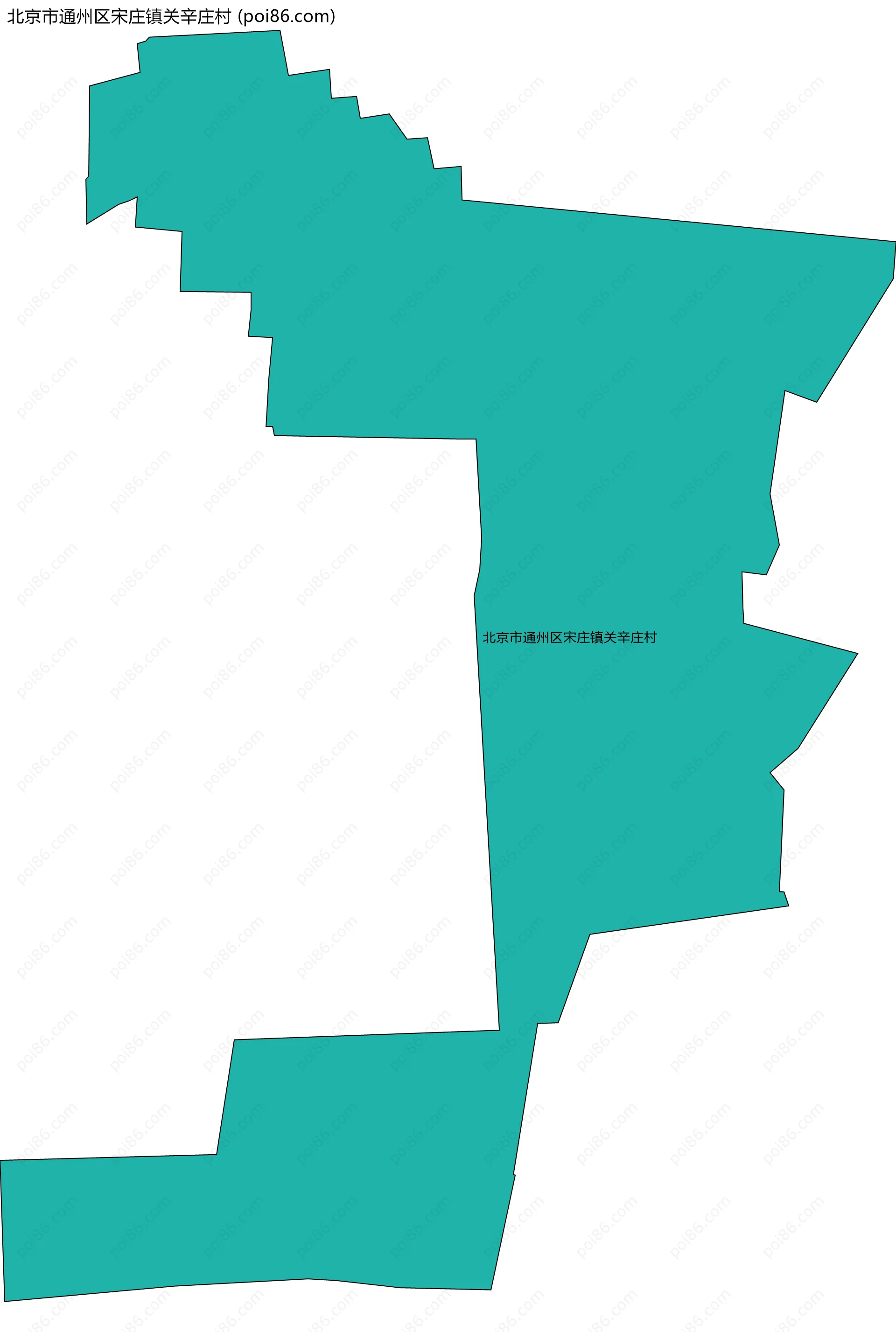 北京市通州区宋庄镇关辛庄村边界地图