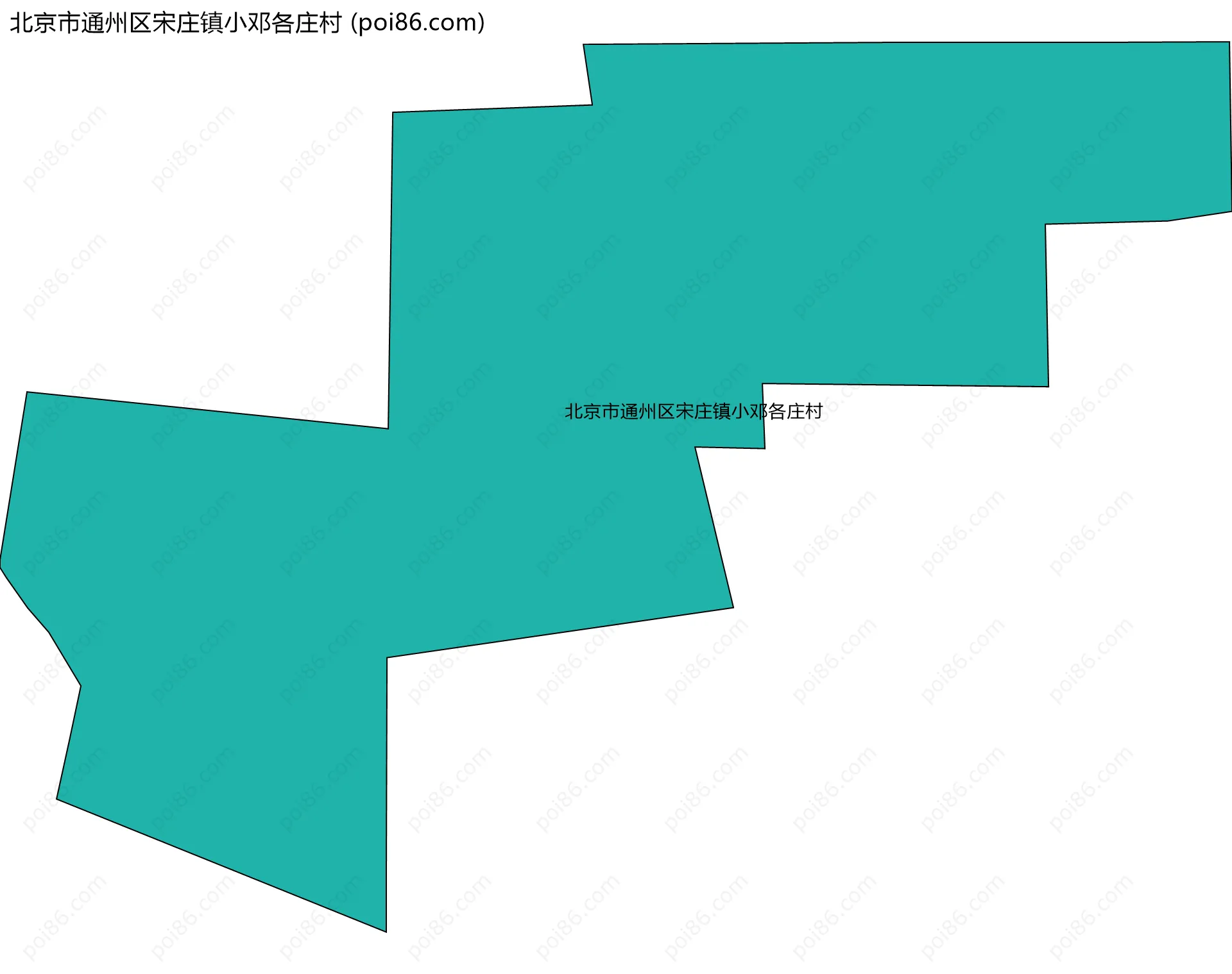 北京市通州区宋庄镇小邓各庄村边界地图