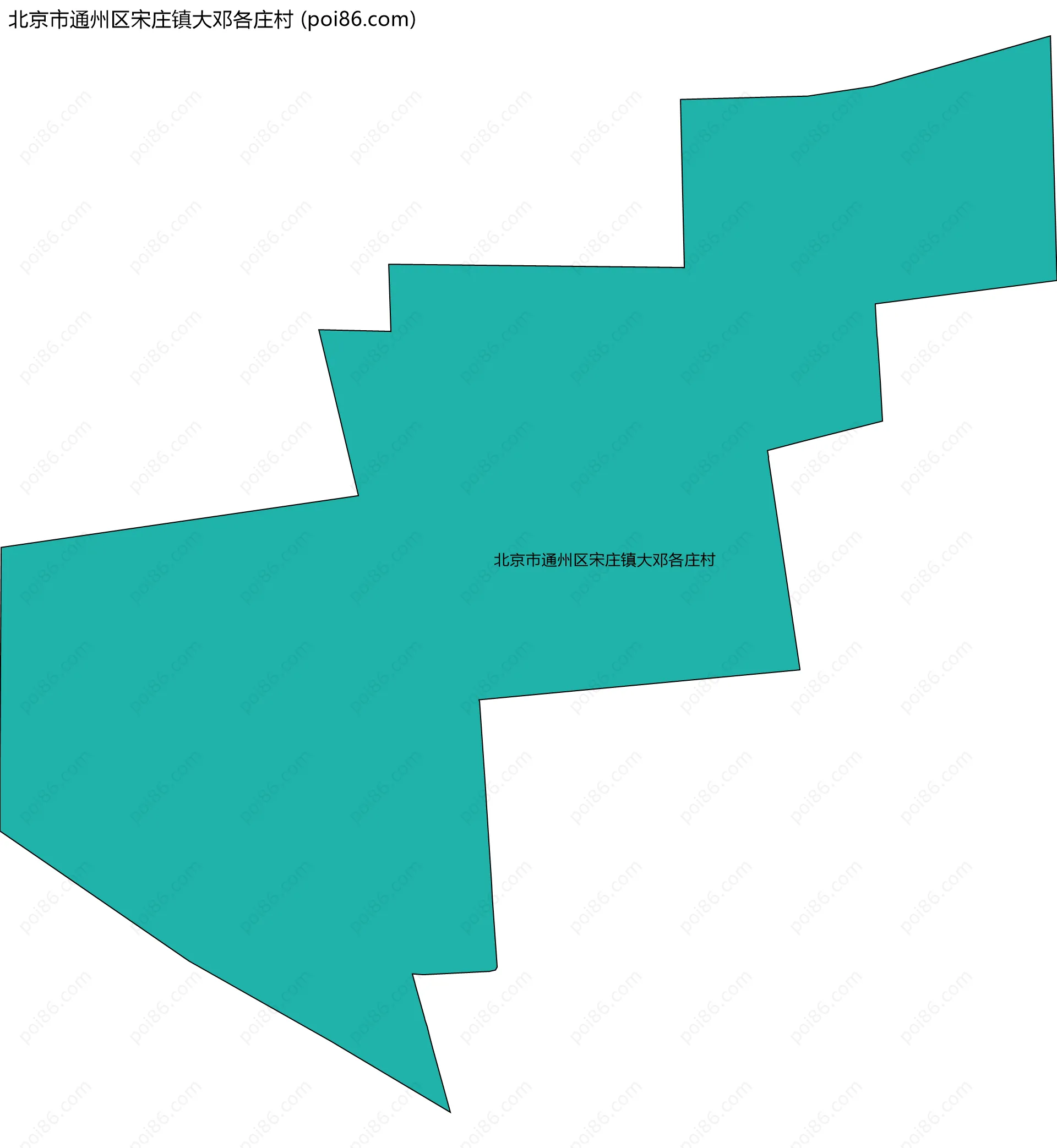 北京市通州区宋庄镇大邓各庄村边界地图