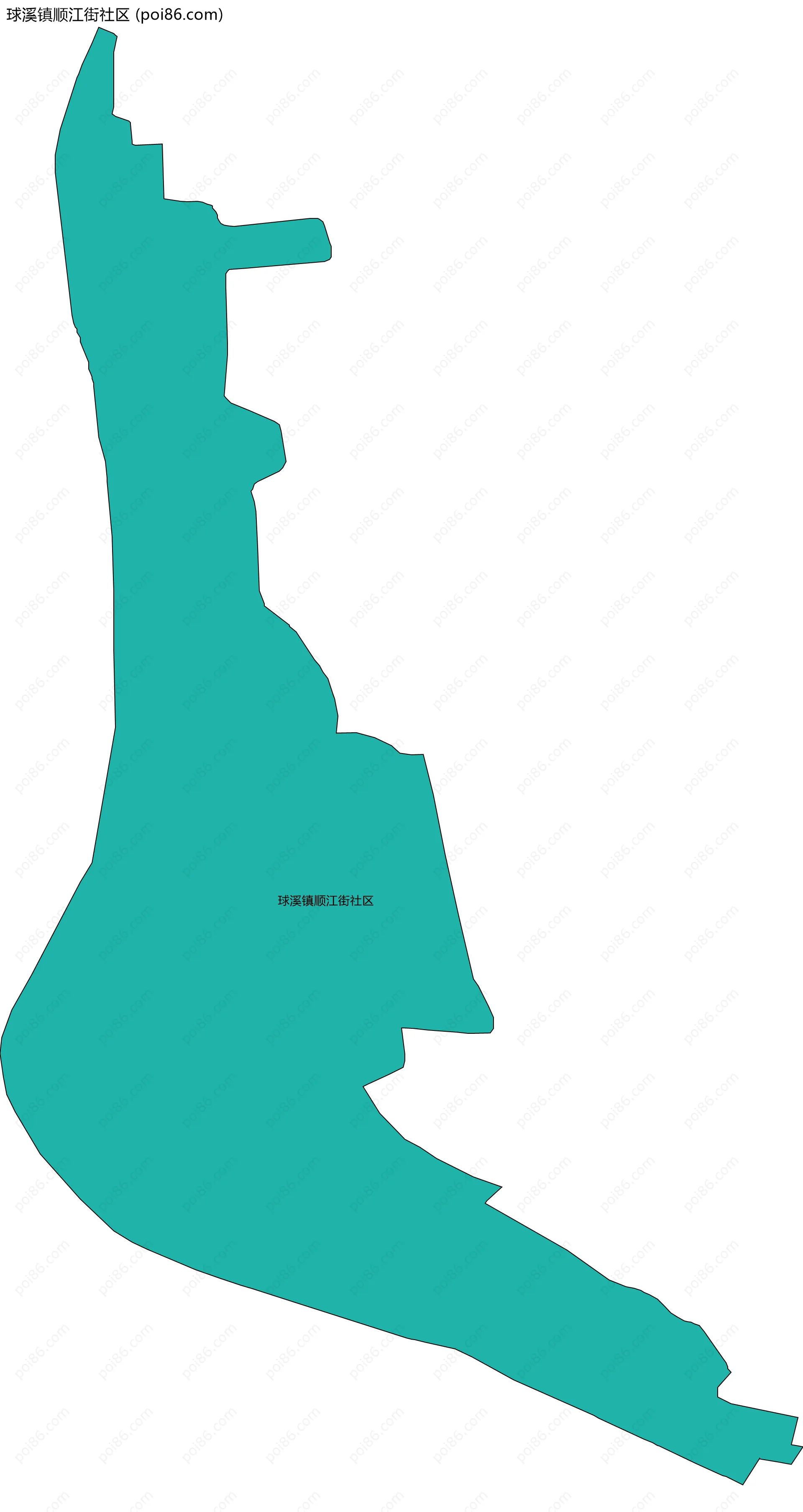 球溪镇顺江街社区边界地图