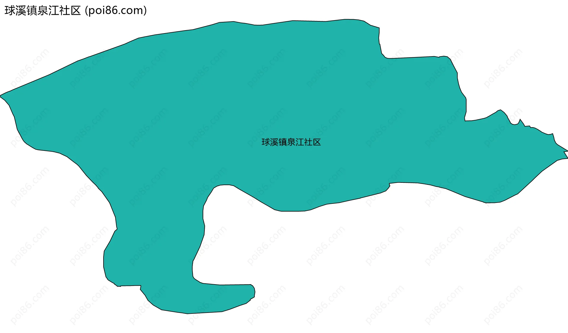 球溪镇泉江社区边界地图