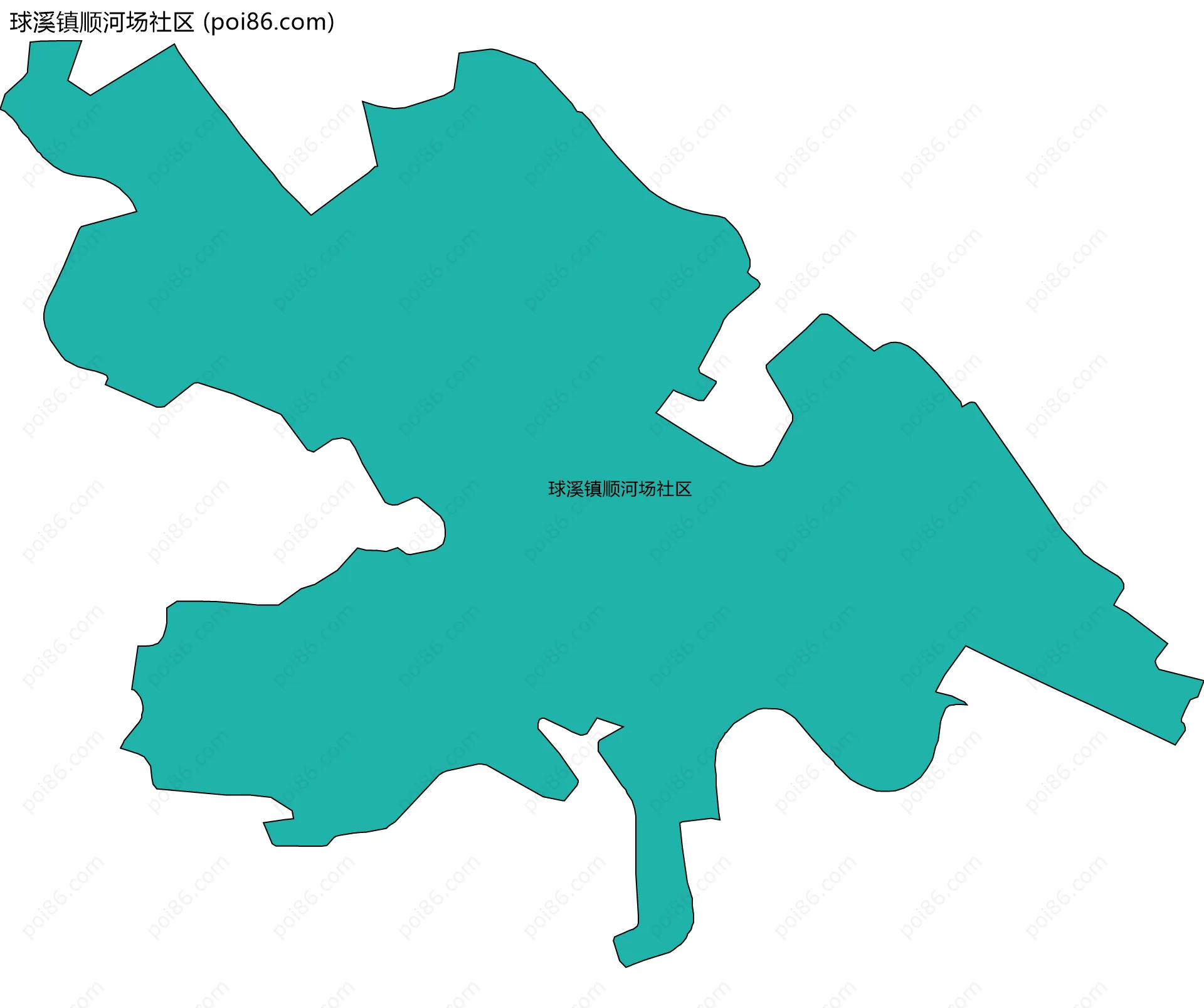 球溪镇顺河场社区边界地图