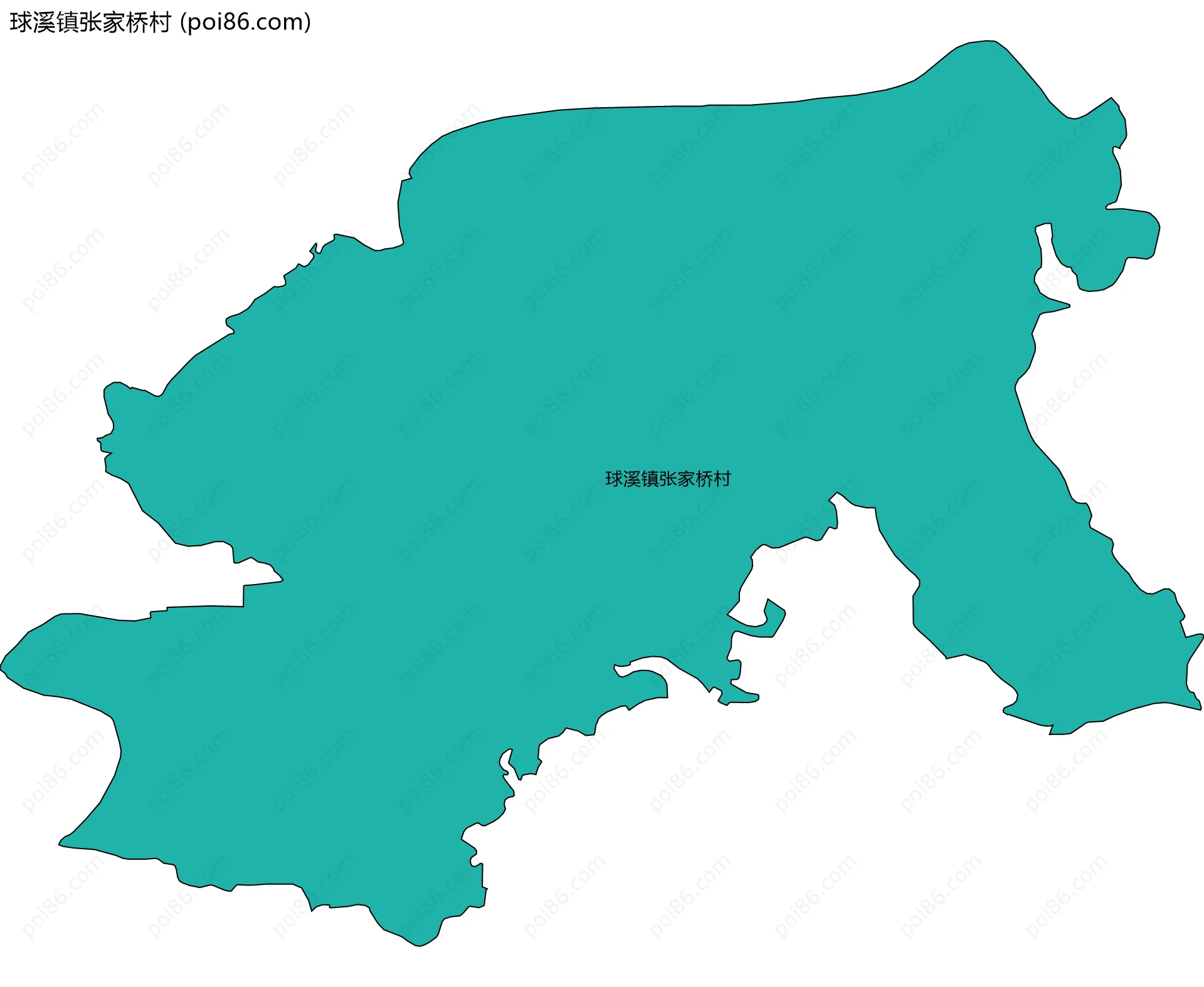 球溪镇张家桥村边界地图
