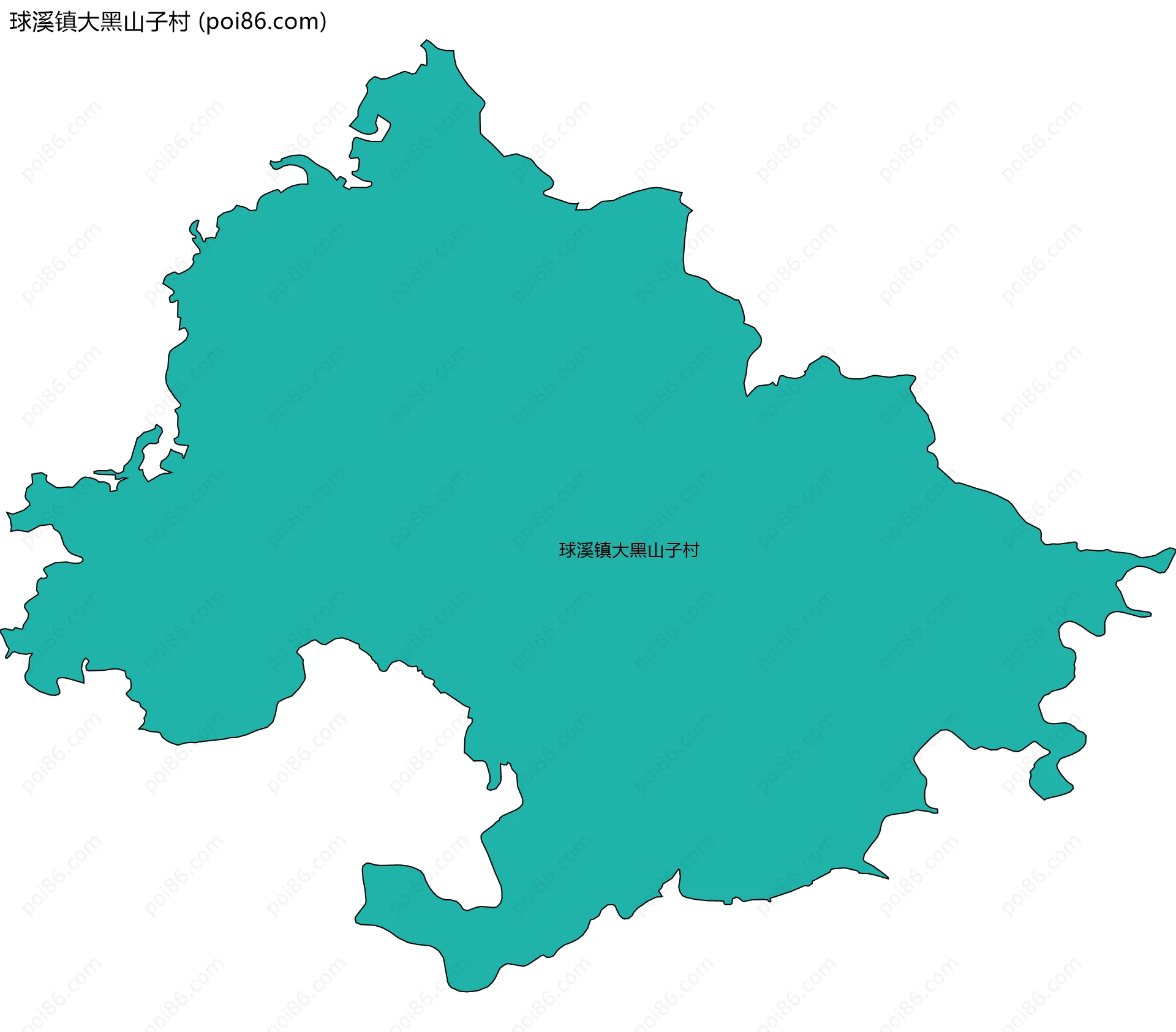 球溪镇大黑山子村边界地图