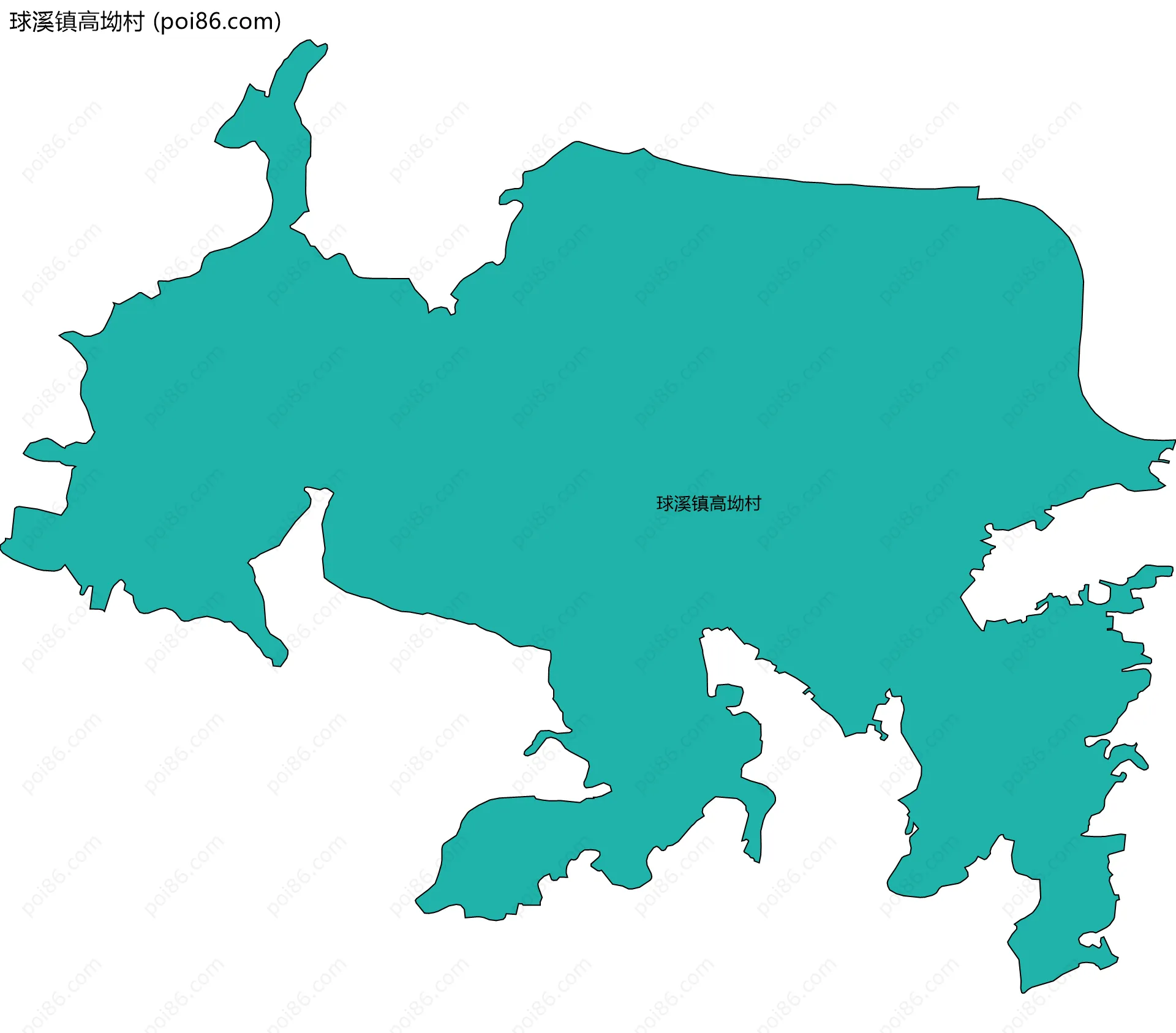 球溪镇高坳村边界地图