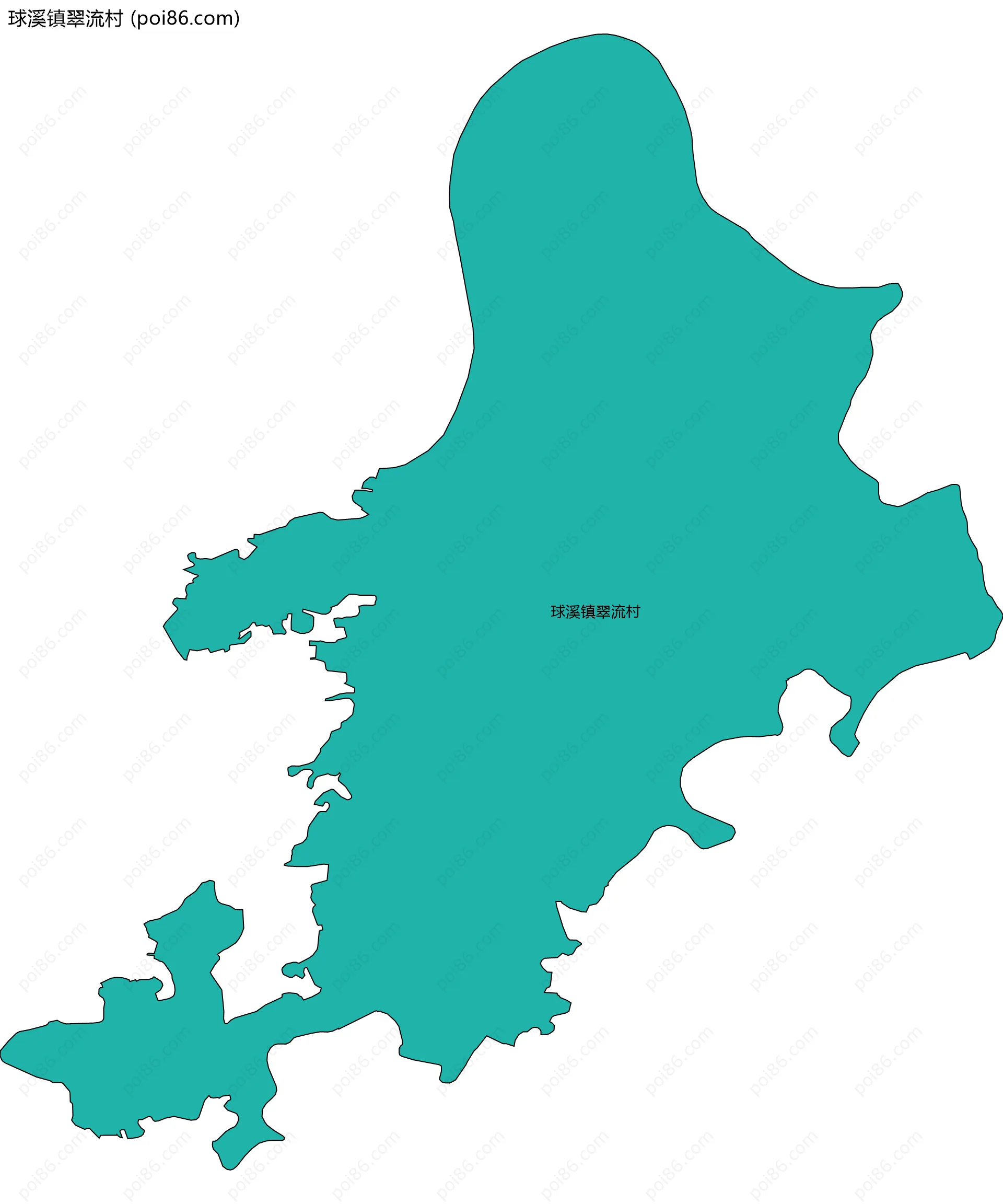 球溪镇翠流村边界地图