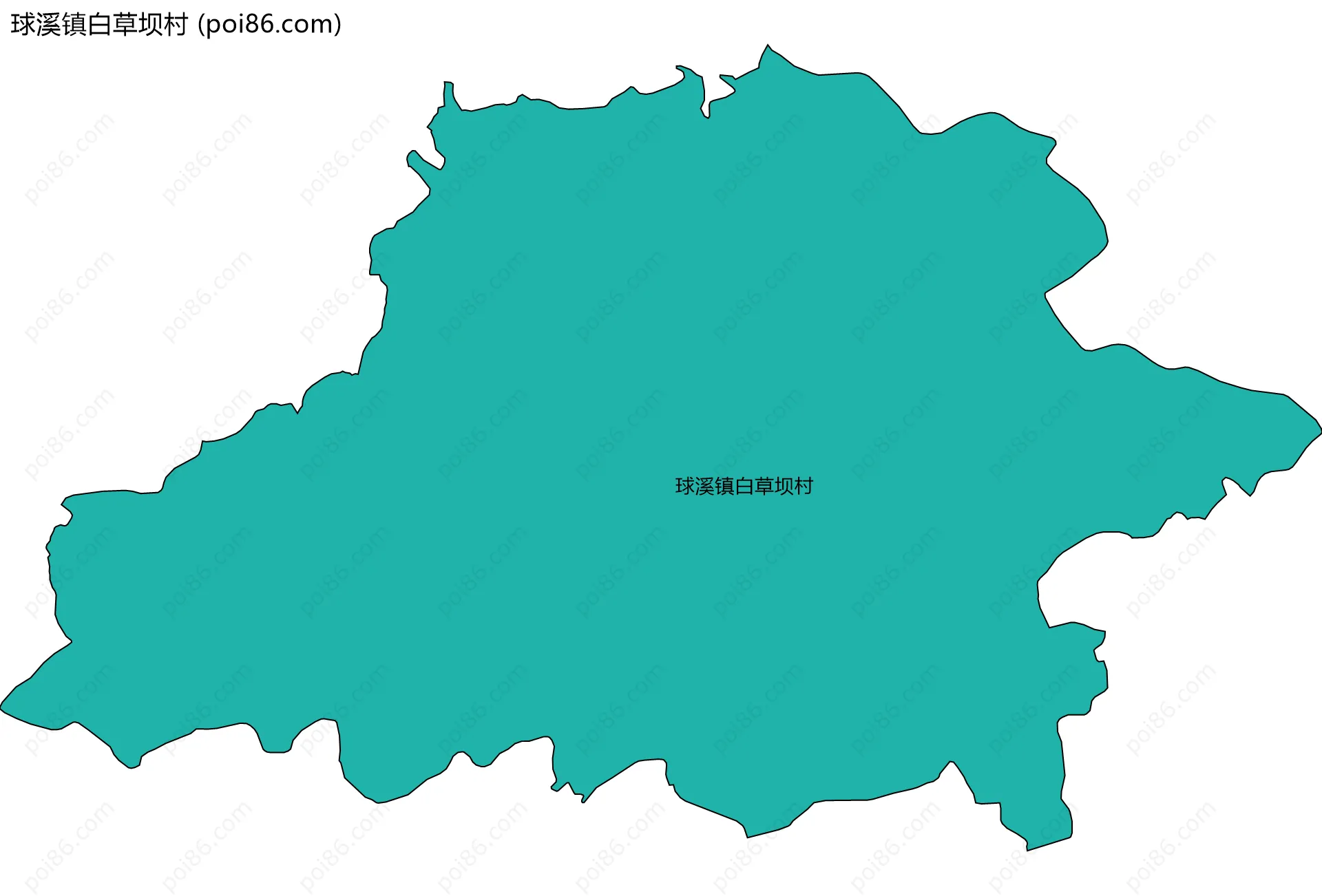 球溪镇白草坝村边界地图