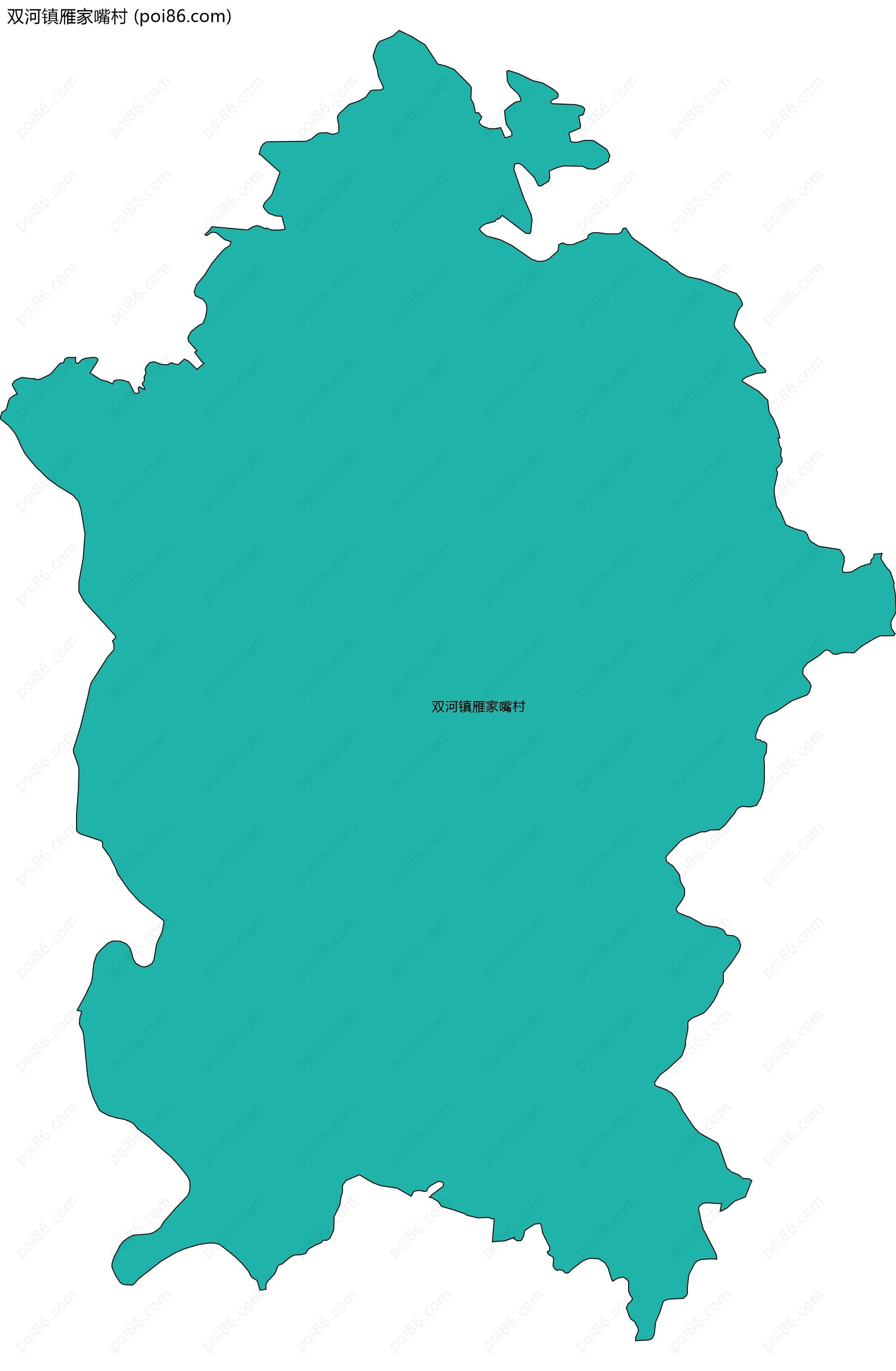 双河镇雁家嘴村边界地图