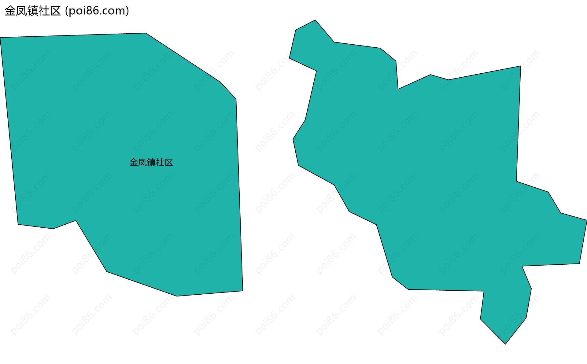 金凤镇社区边界地图