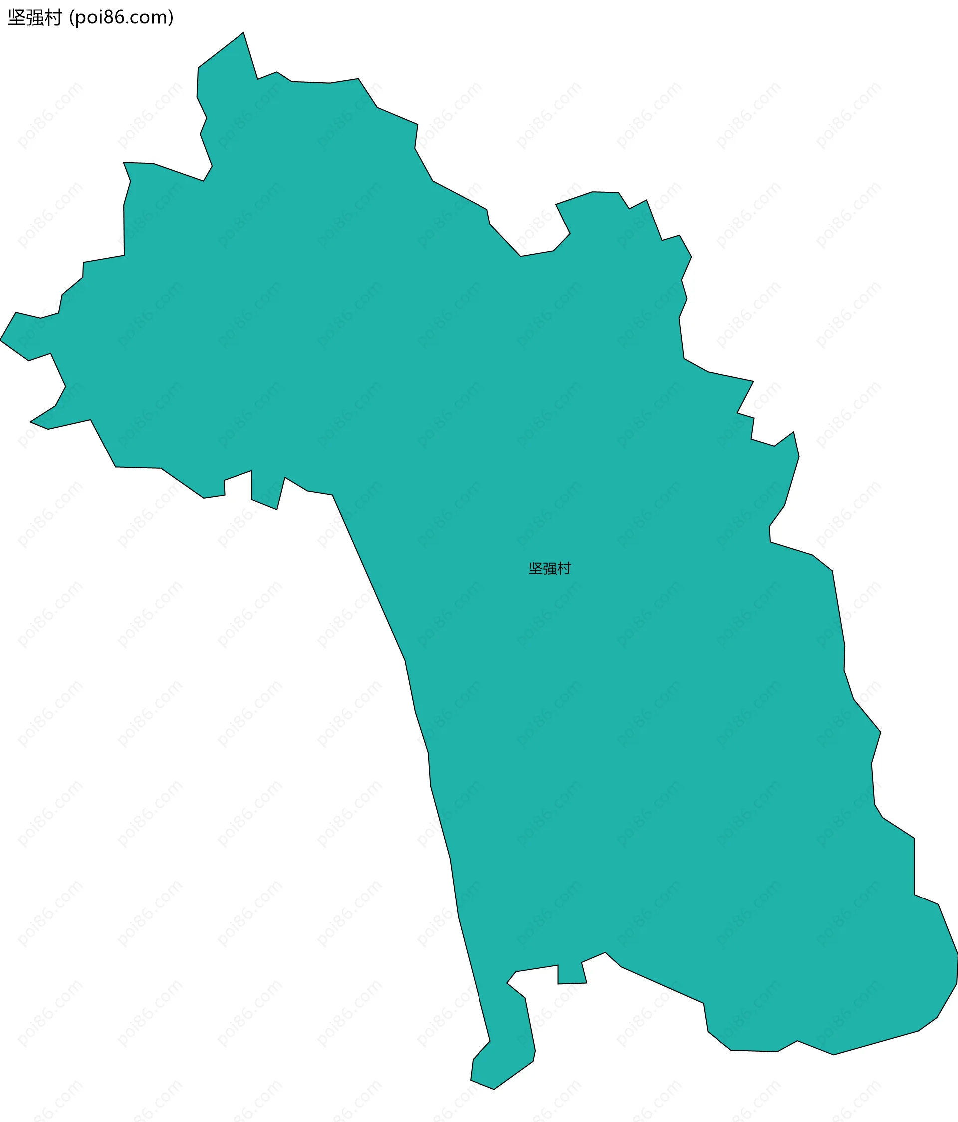 坚强村边界地图