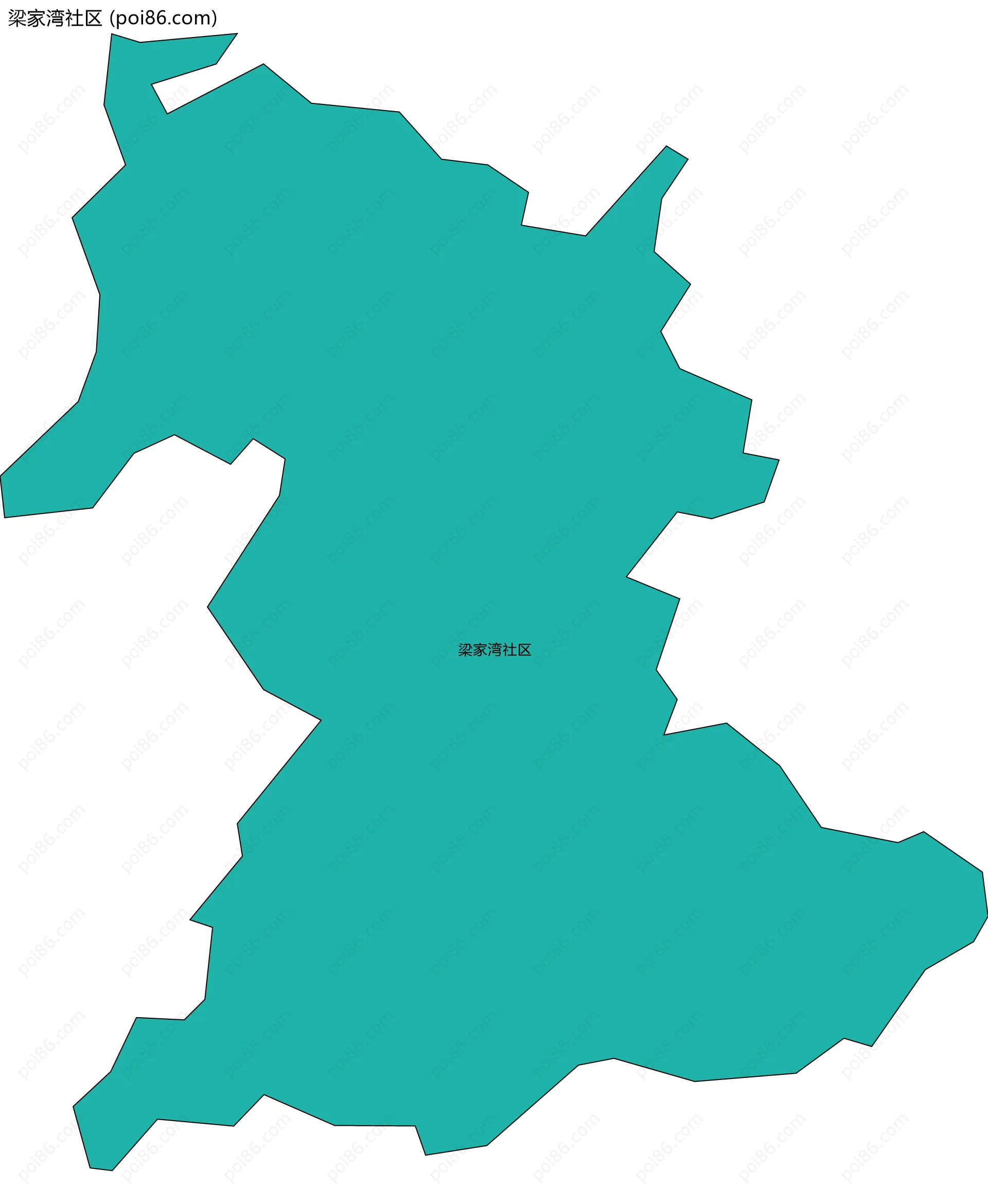 梁家湾社区边界地图