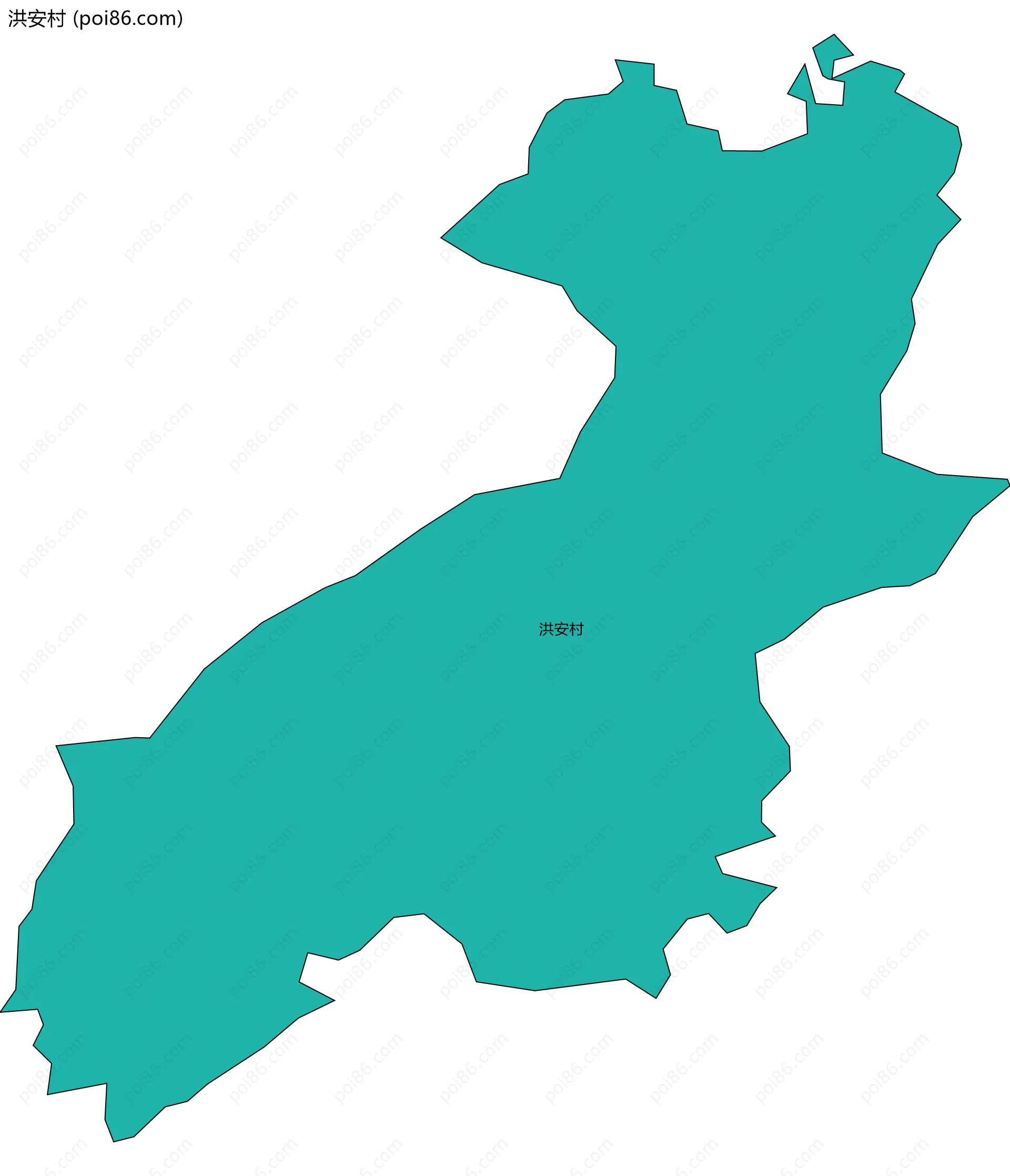 洪安村边界地图