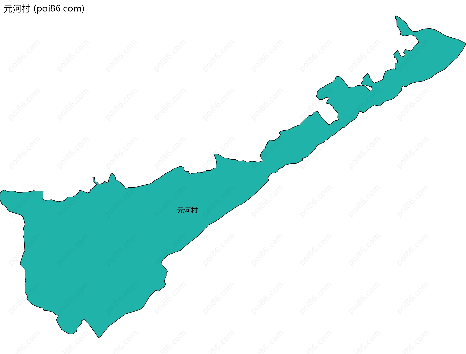 元河村边界地图