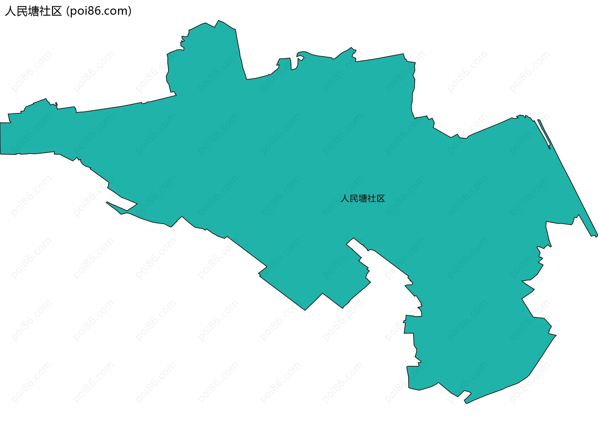 人民塘社区边界地图