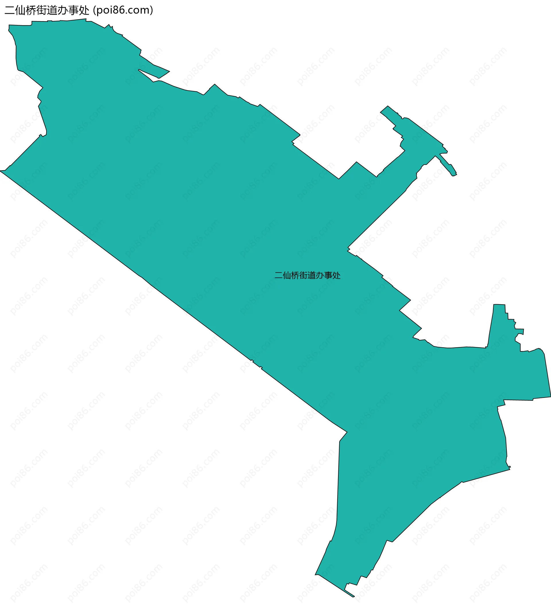 二仙桥街道办事处边界地图