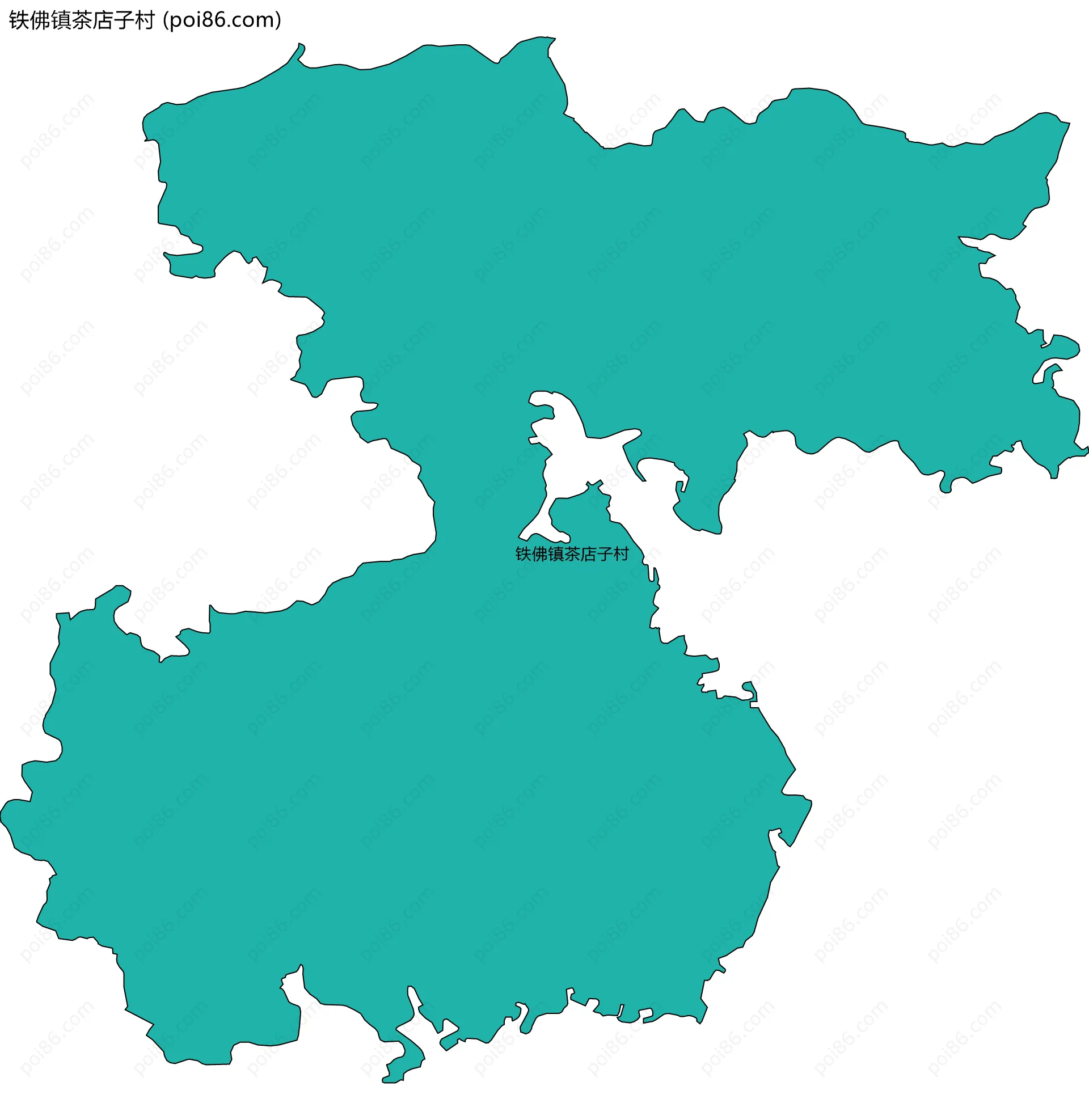 铁佛镇茶店子村边界地图