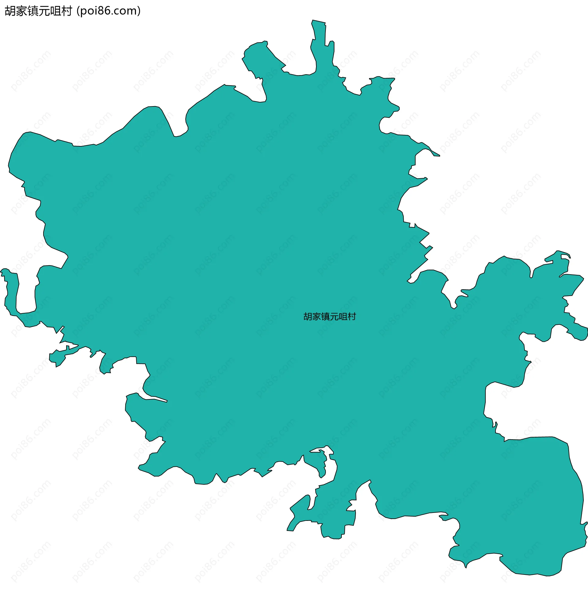 胡家镇元咀村边界地图