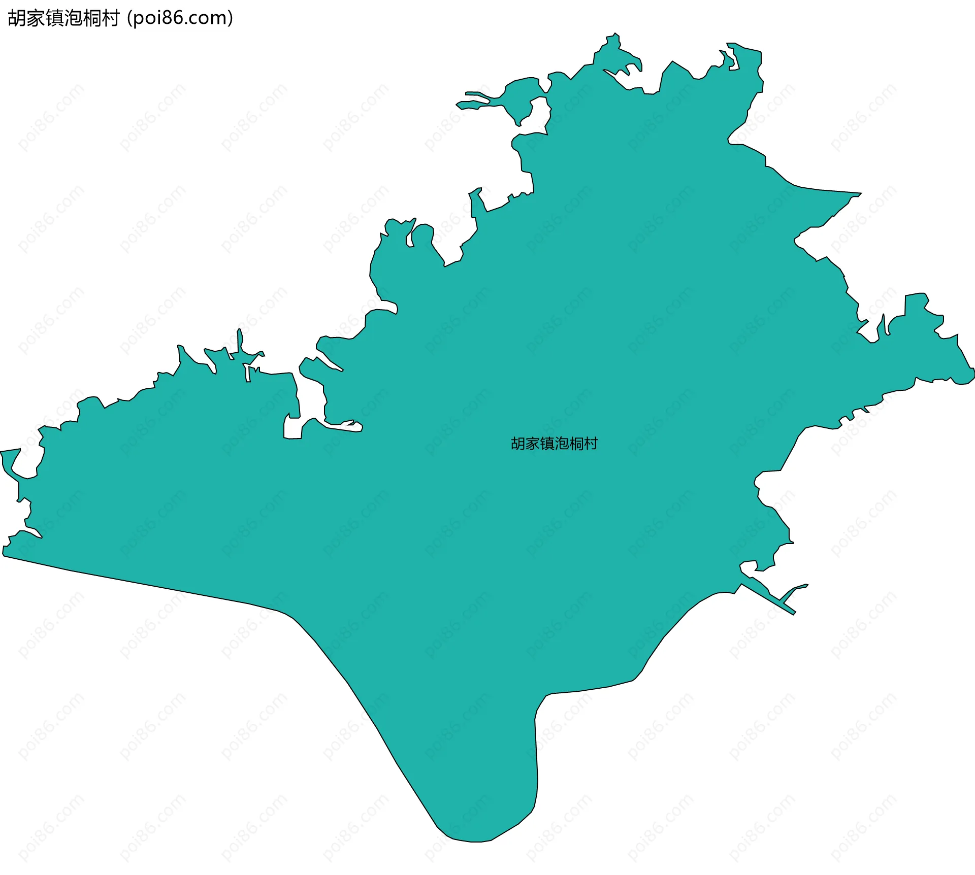 胡家镇泡桐村边界地图