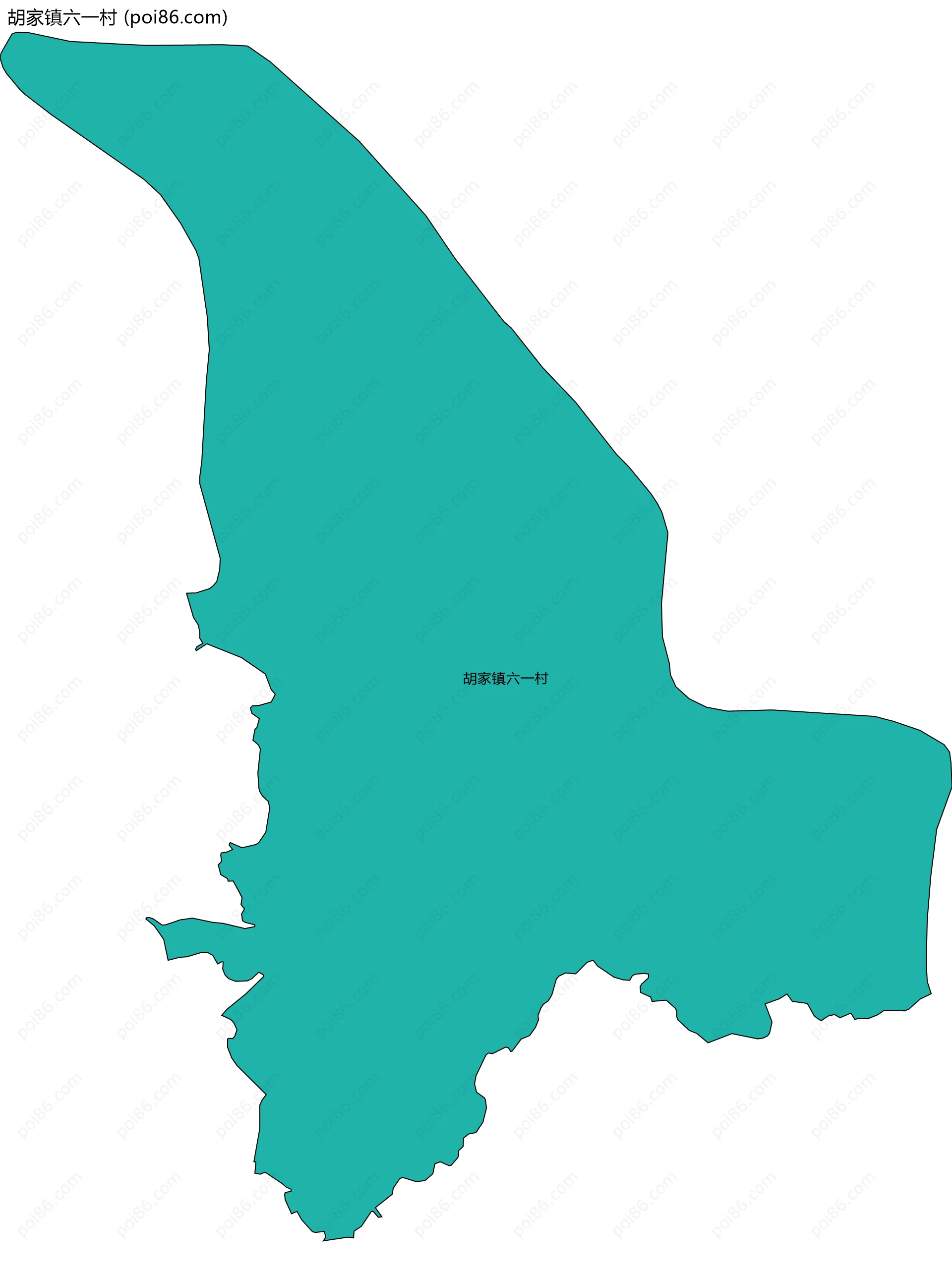 胡家镇六一村边界地图