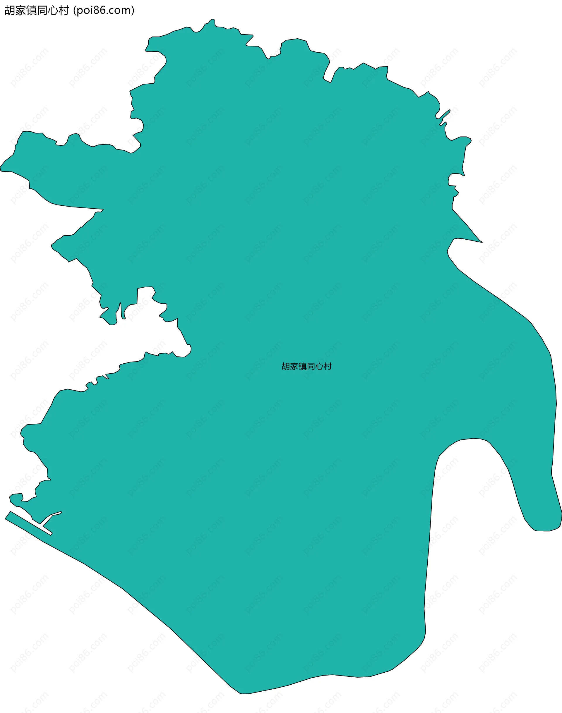 胡家镇同心村边界地图