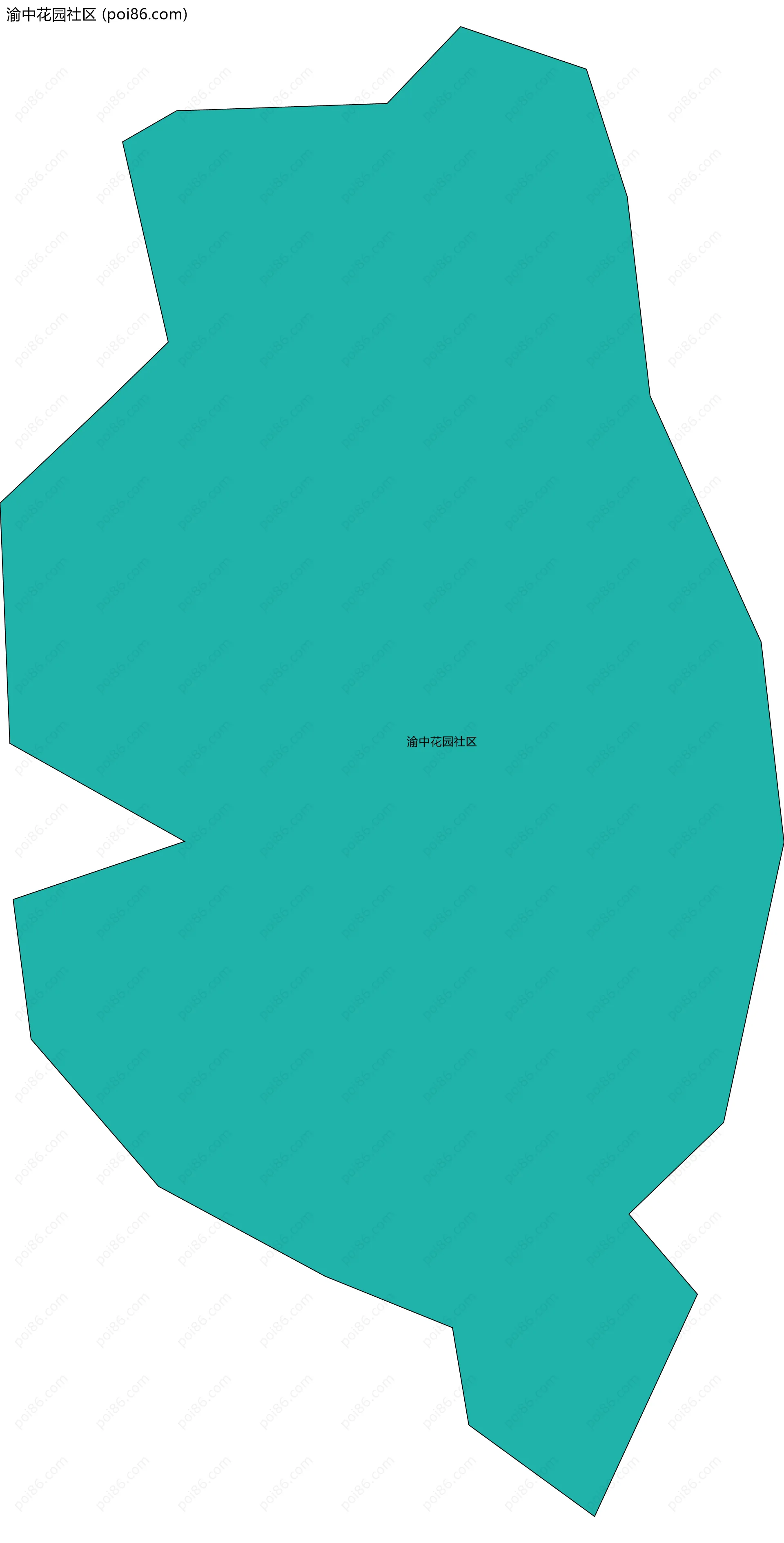 渝中花园社区边界地图