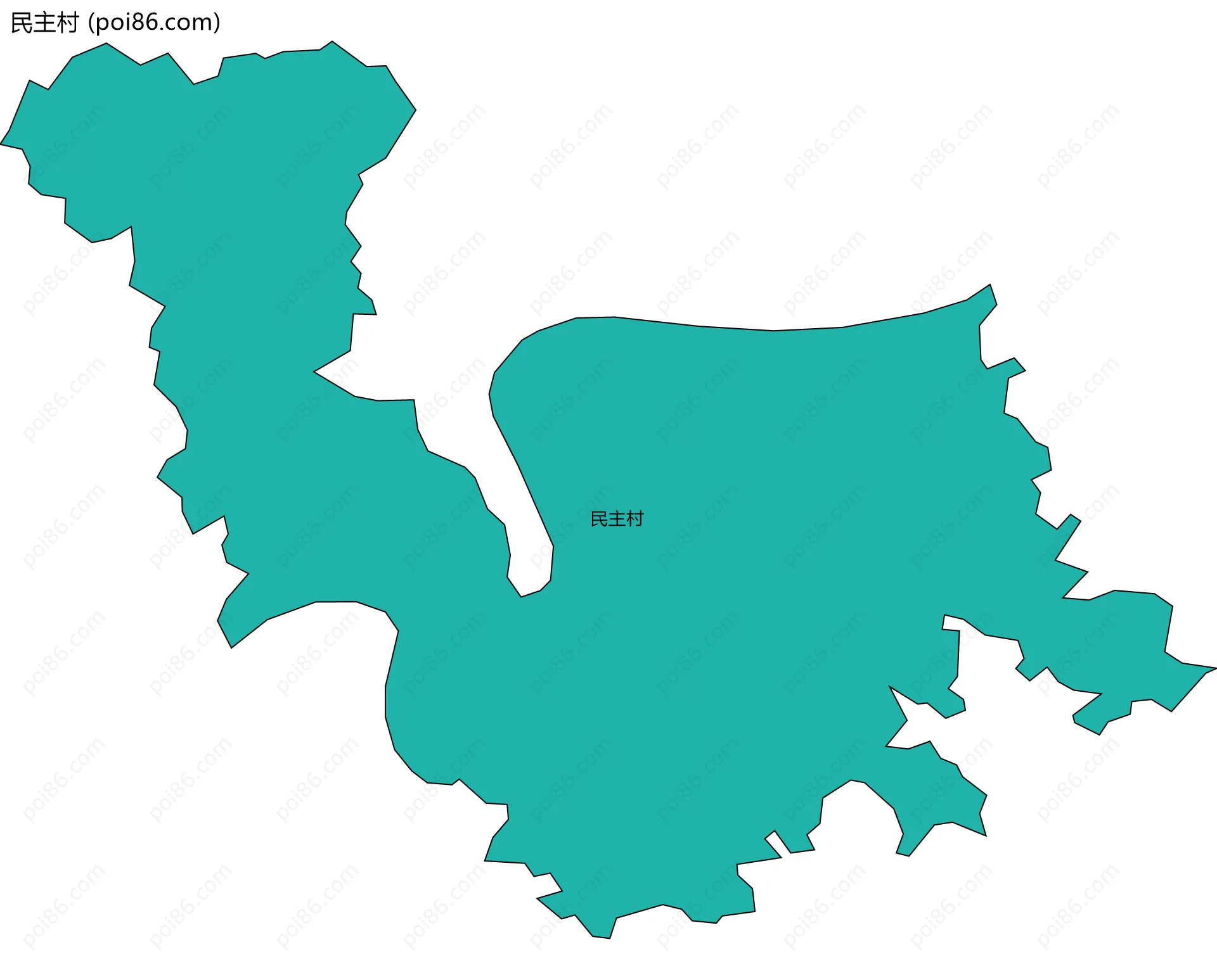 民主村边界地图