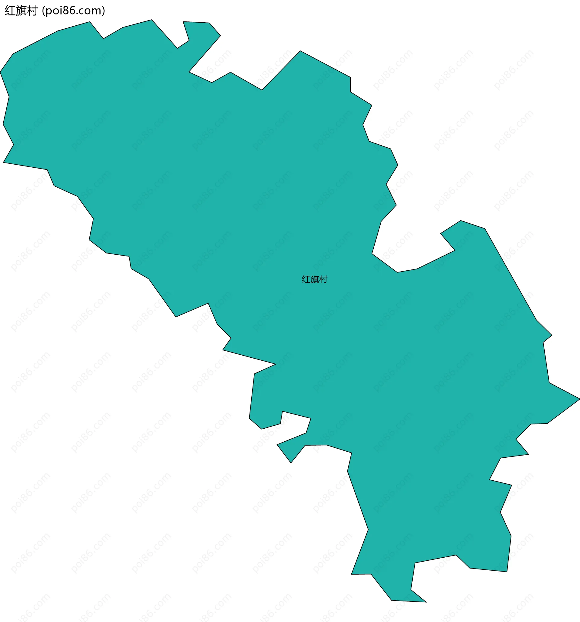 红旗村边界地图