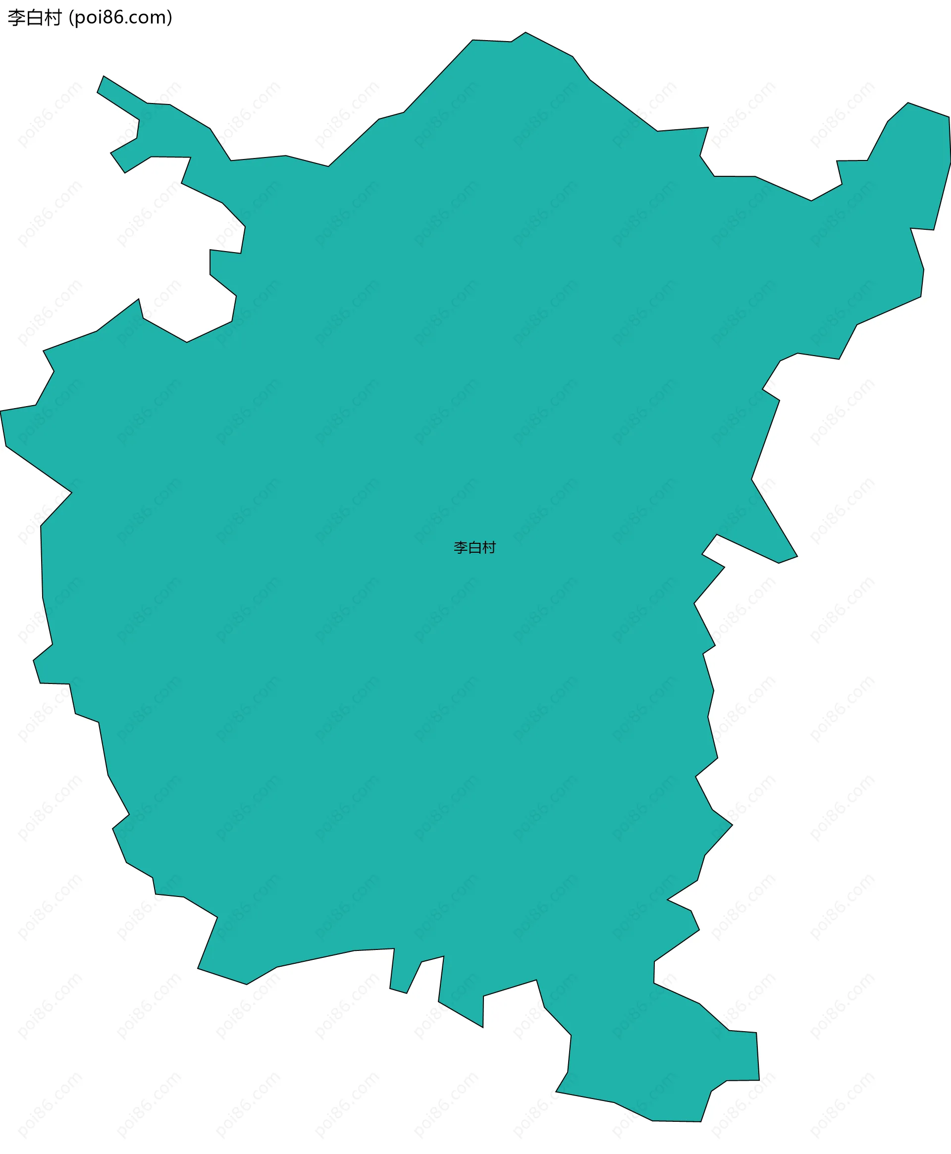 李白村边界地图