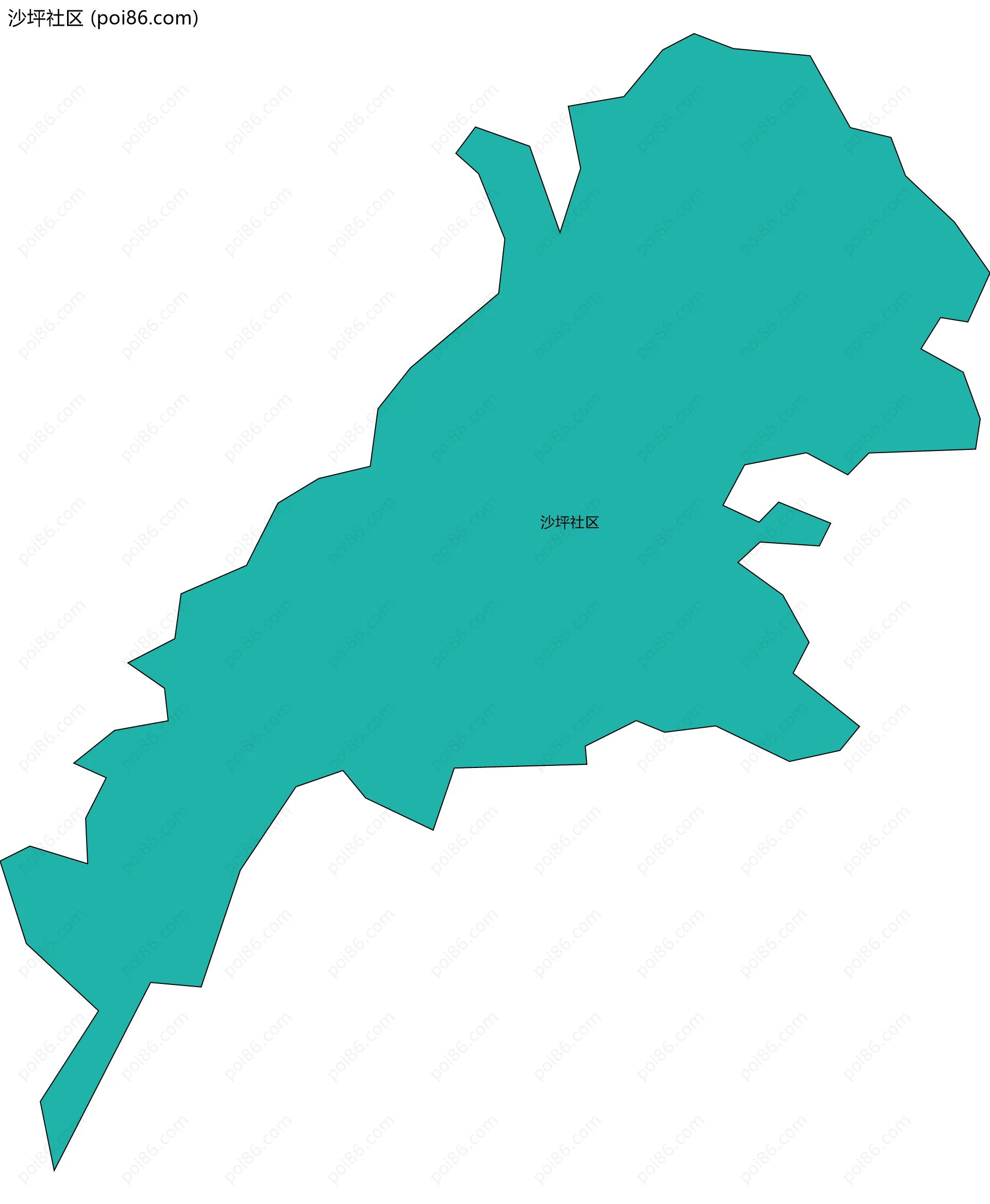 沙坪社区边界地图