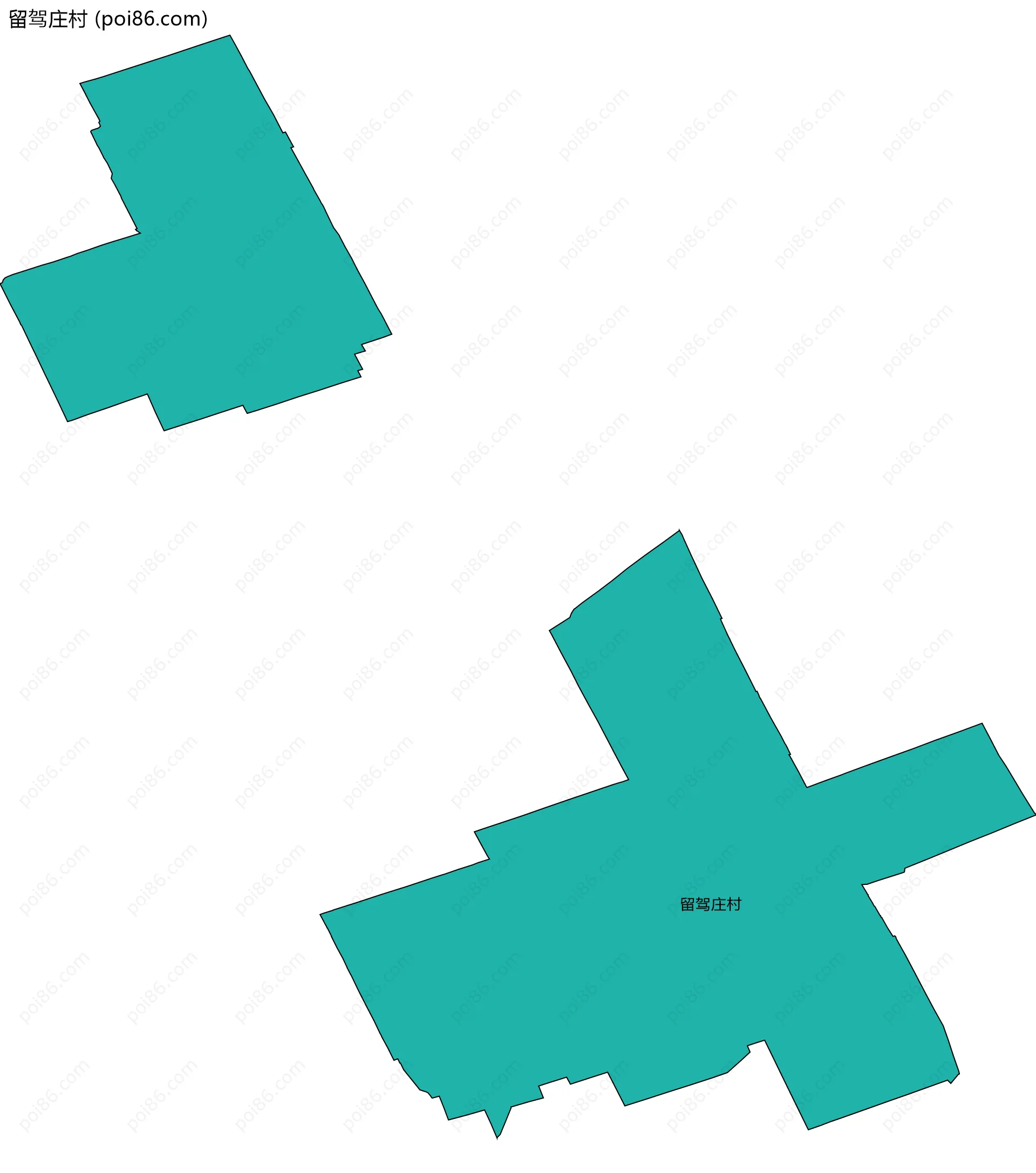 留驾庄村边界地图