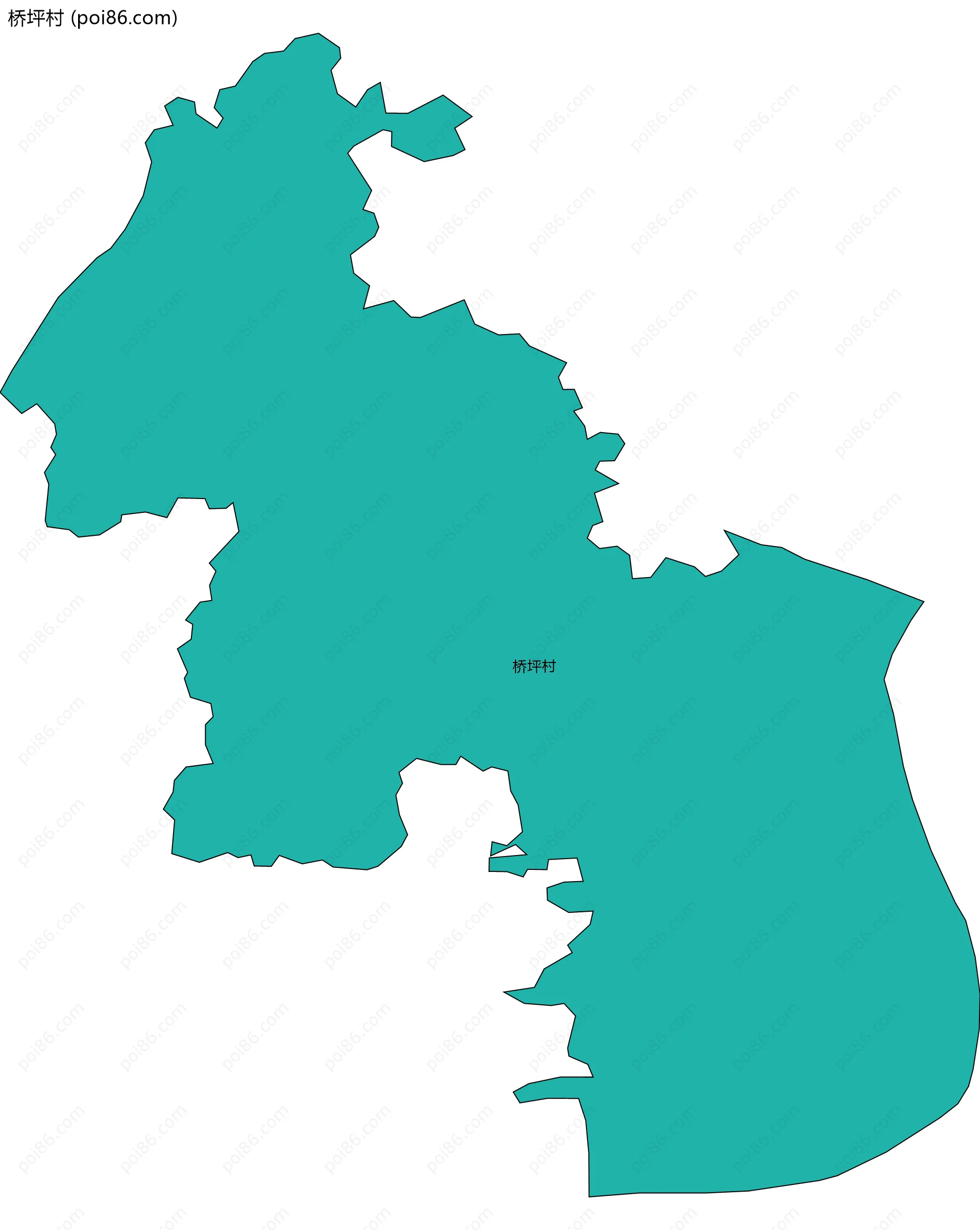 桥坪村边界地图