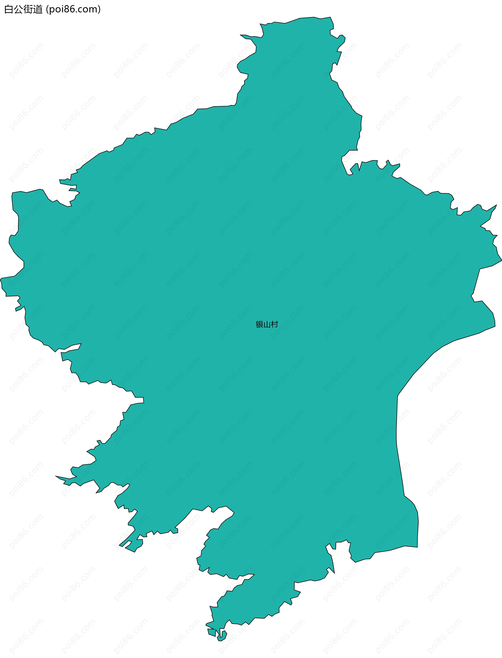 白公街道边界地图(五级行政区划)